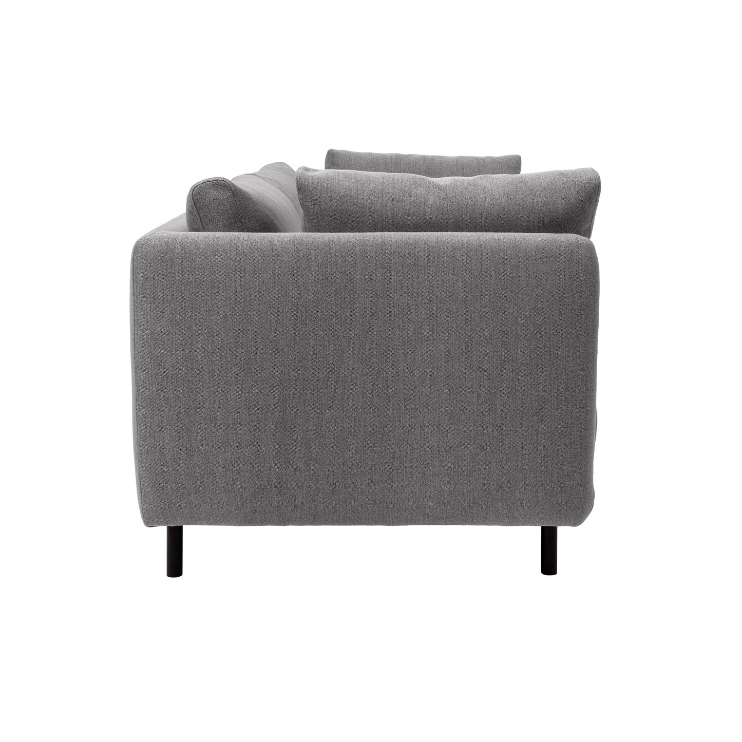 Serenity 79" Gray Fabric Sofa with Black Metal Legs