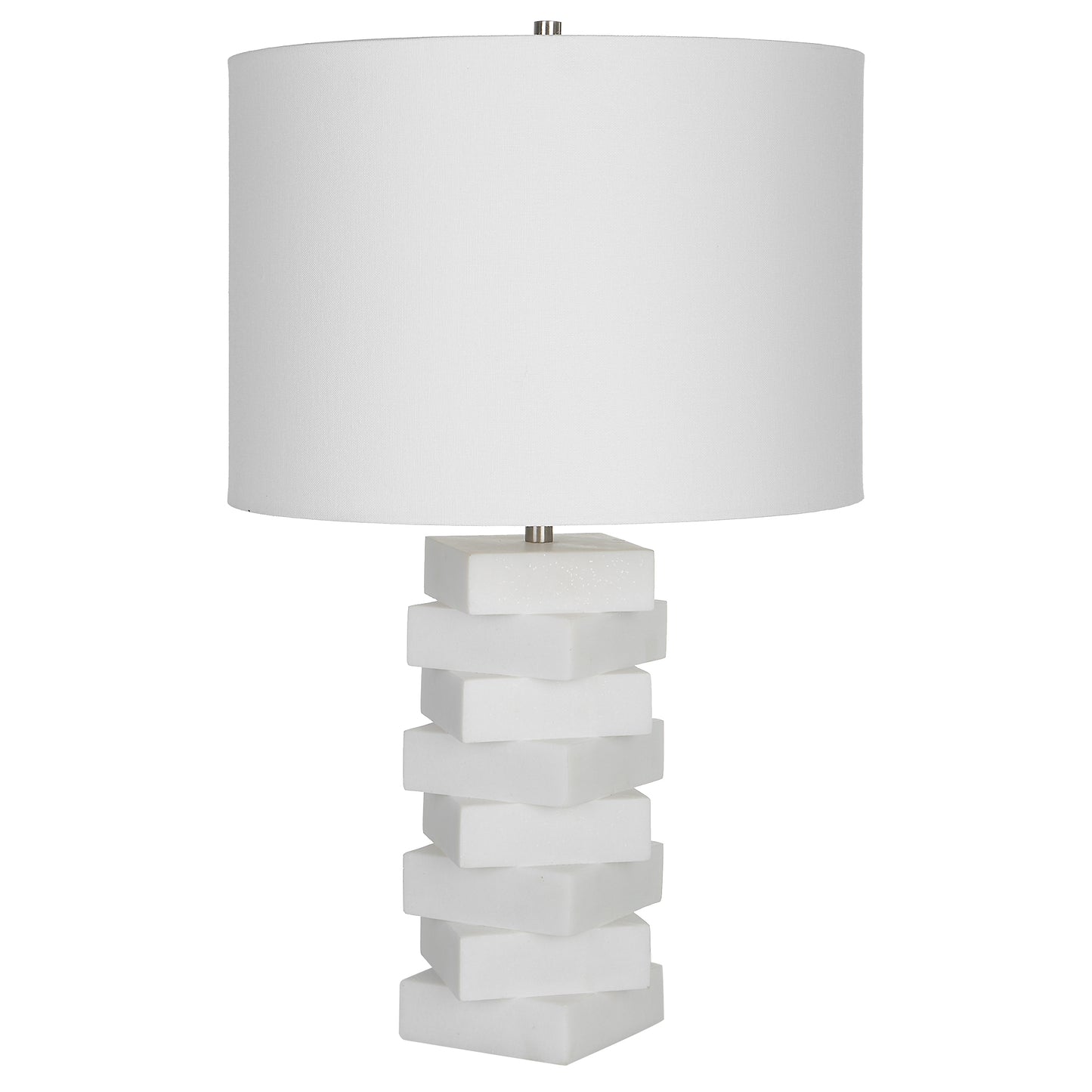 Uttermost Ascent White Geometric Table Lamp