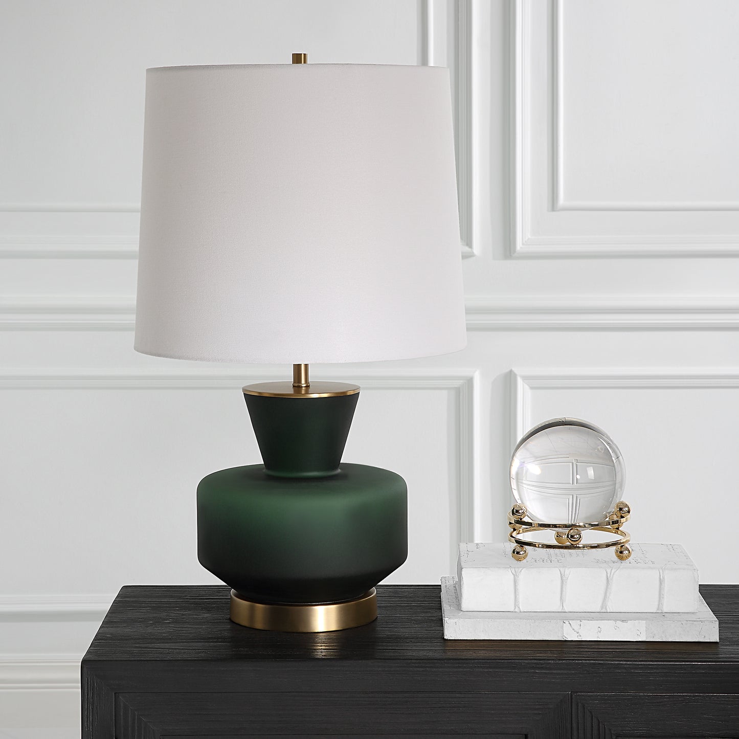 Uttermost Trentino Dark Emerald Green Table Lamp