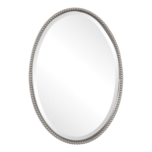 Uttermost Sherise Brushed Nickel Oval Mirror