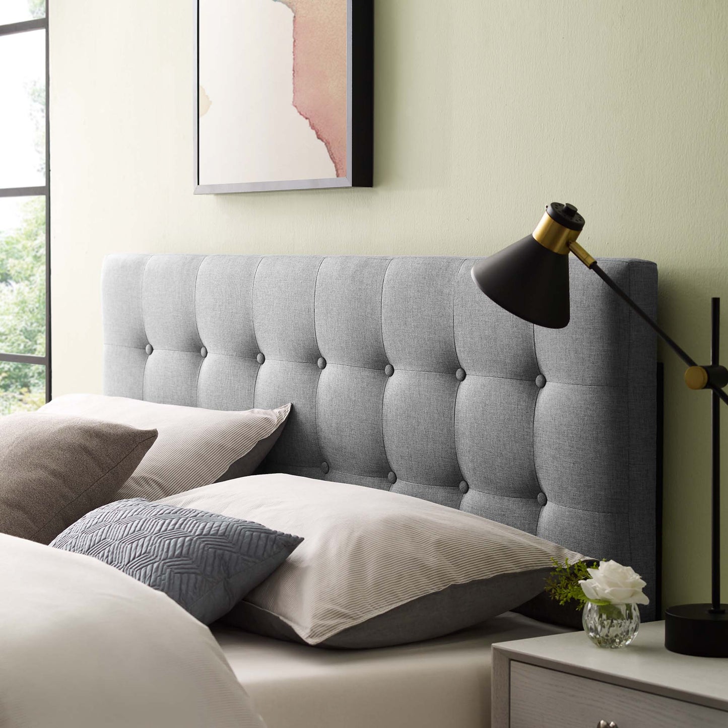 Emily Upholstered Headboard by Modway - Full, King, Queen, Twin, Vinyl, Fabric