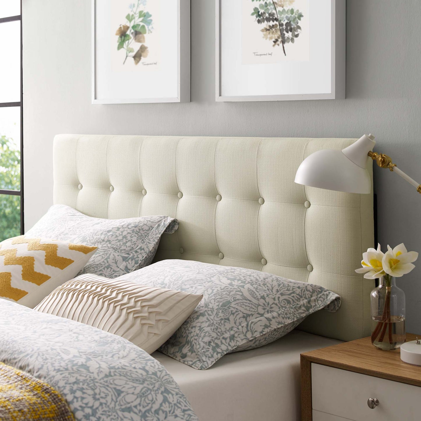 Emily Upholstered Headboard by Modway - Full, King, Queen, Twin, Vinyl, Fabric