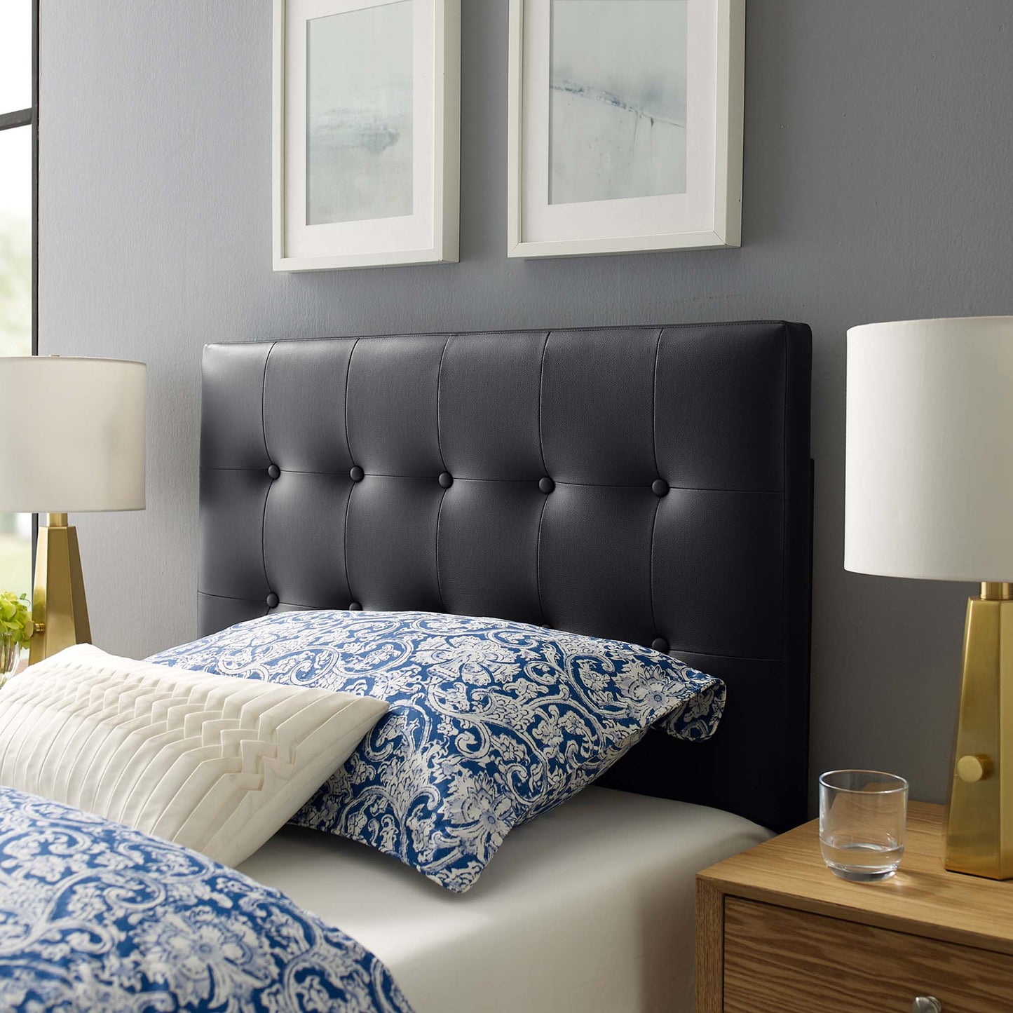 Emily Upholstered Headboard by Modway - Full, King, Queen, Twin, Vinyl, Fabric