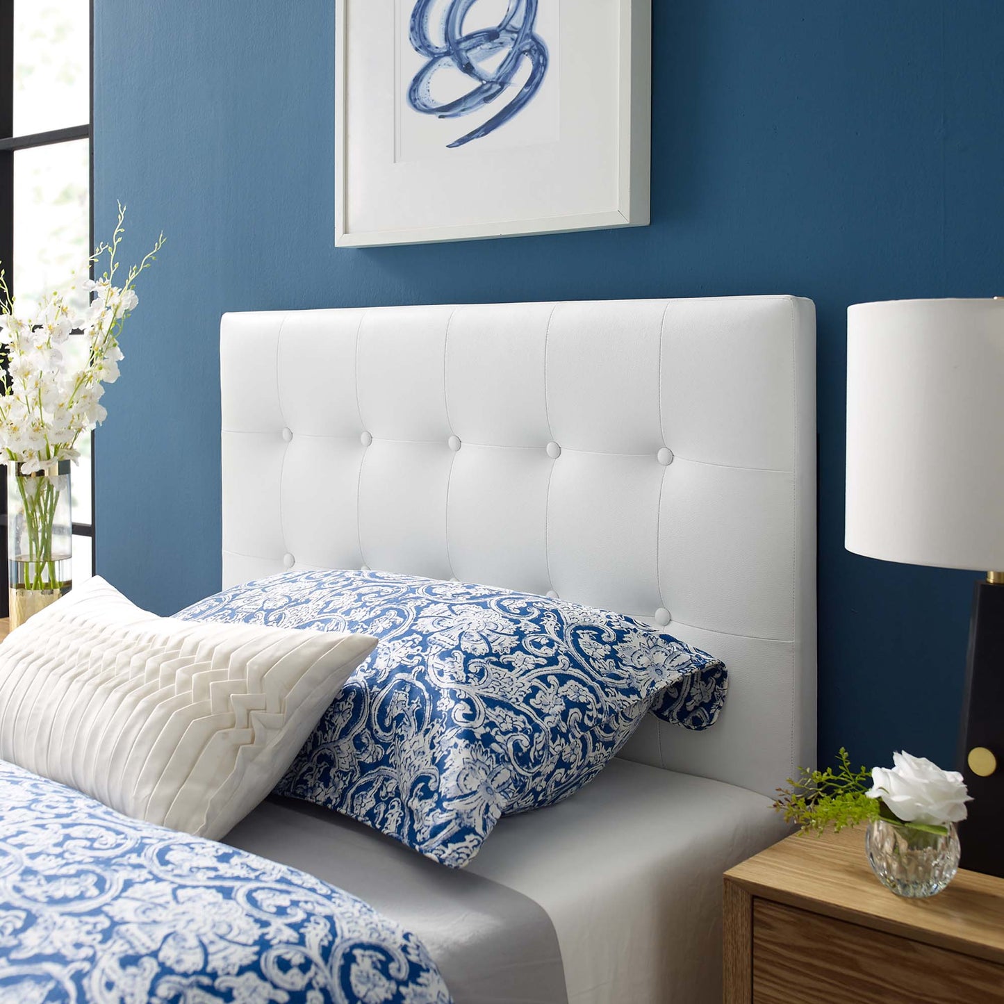 Emily Upholstered Headboard by Modway - Full, King, Queen, Twin, Vinyl, Fabric