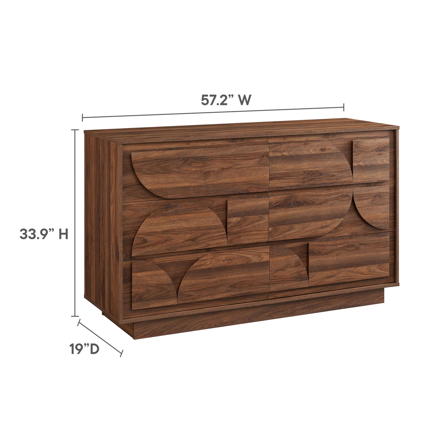 Bulwark 6-Drawer Dresser and 2-Drawer Nightstand by Modway