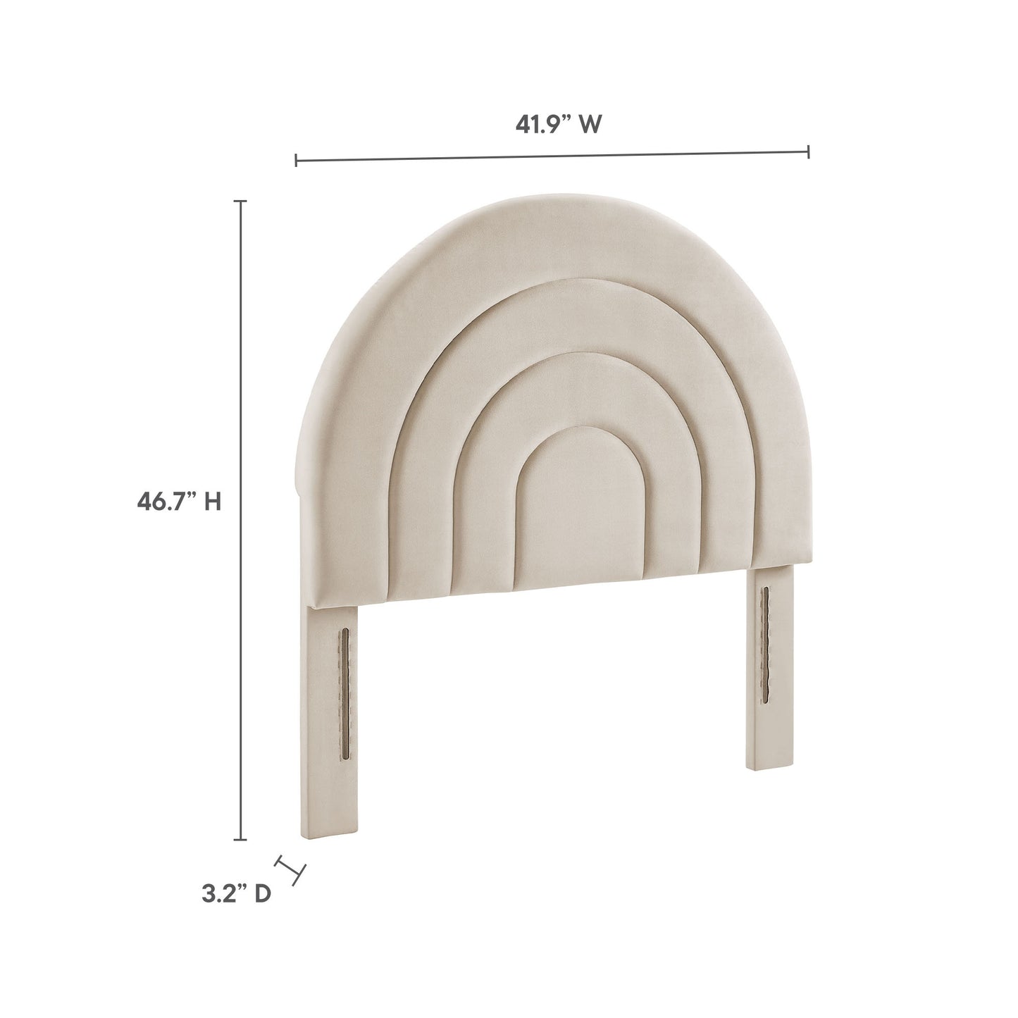 Solana Arched Performance Velvet Headboard by Modway - Full, King, Queen, Twin