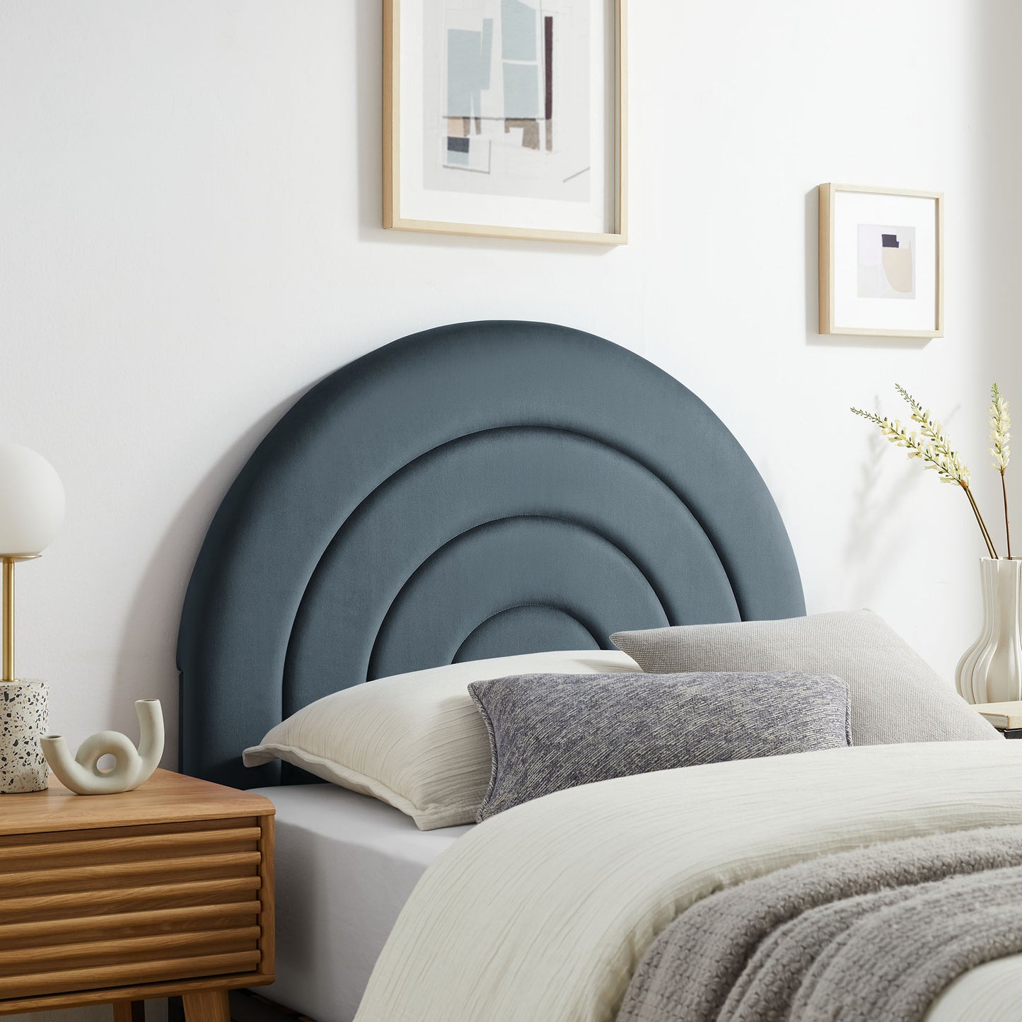 Solana Arched Performance Velvet Headboard by Modway - Full, King, Queen, Twin