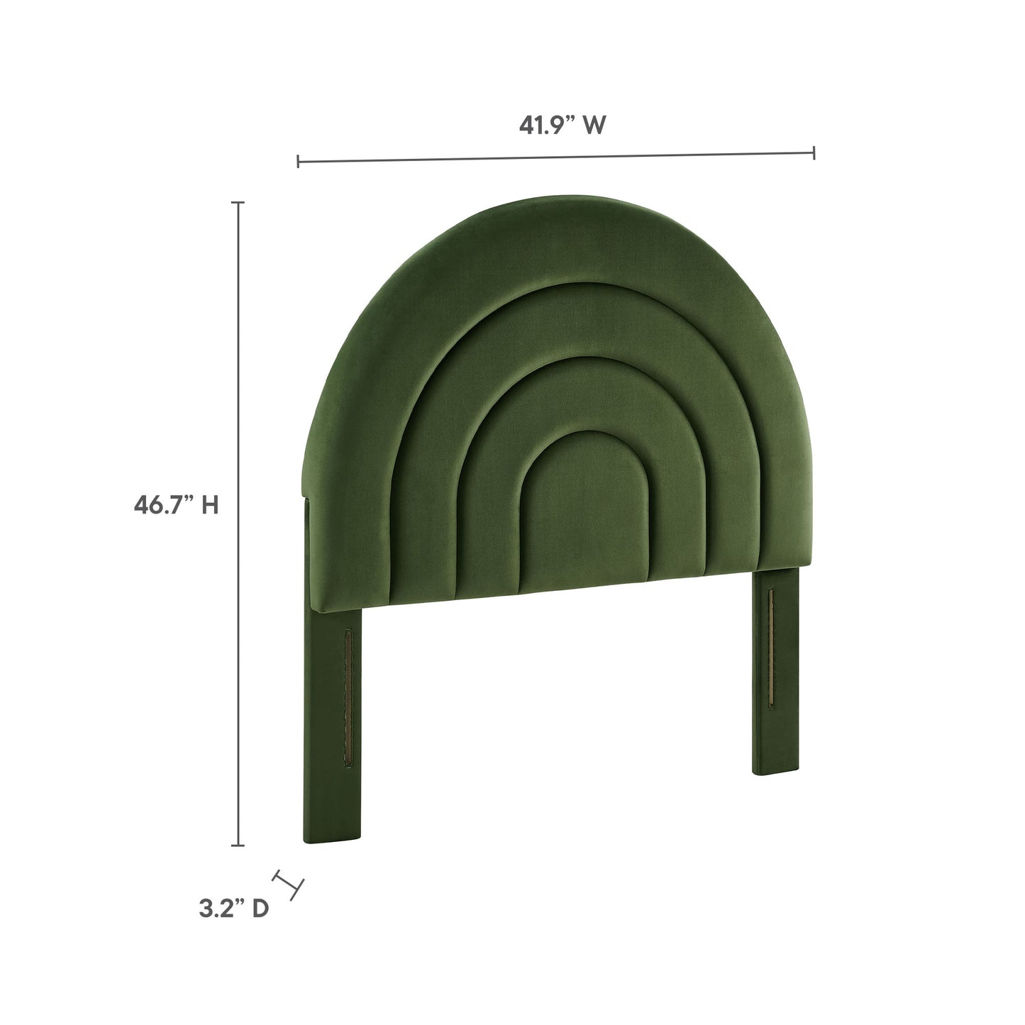 Solana Arched Performance Velvet Headboard by Modway - Full, King, Queen, Twin