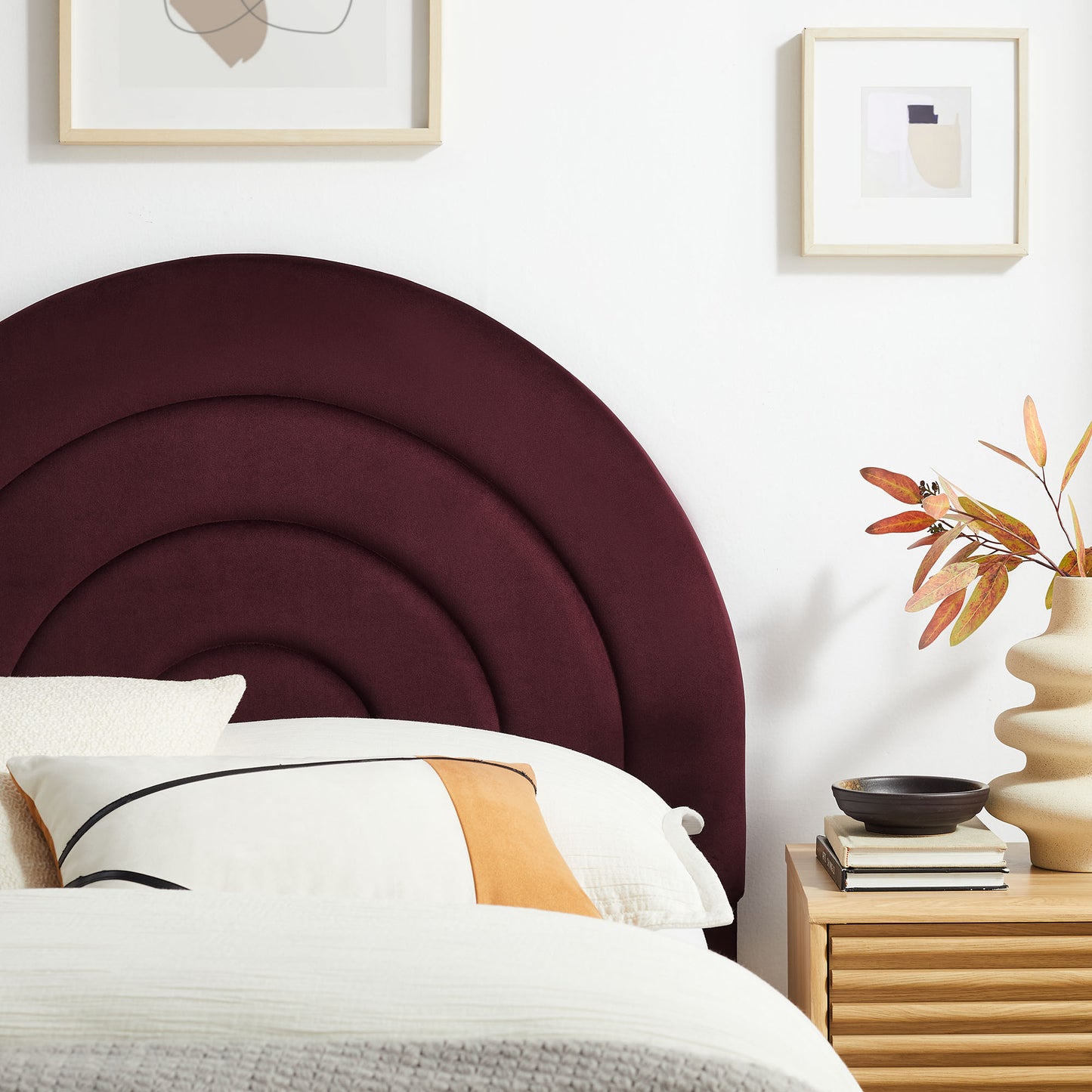 Solana Arched Performance Velvet Headboard by Modway - Full, King, Queen, Twin