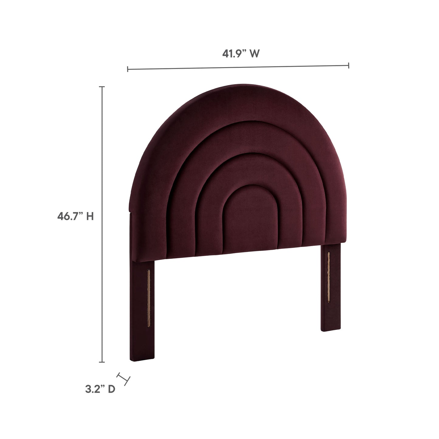 Solana Arched Performance Velvet Headboard by Modway - Full, King, Queen, Twin