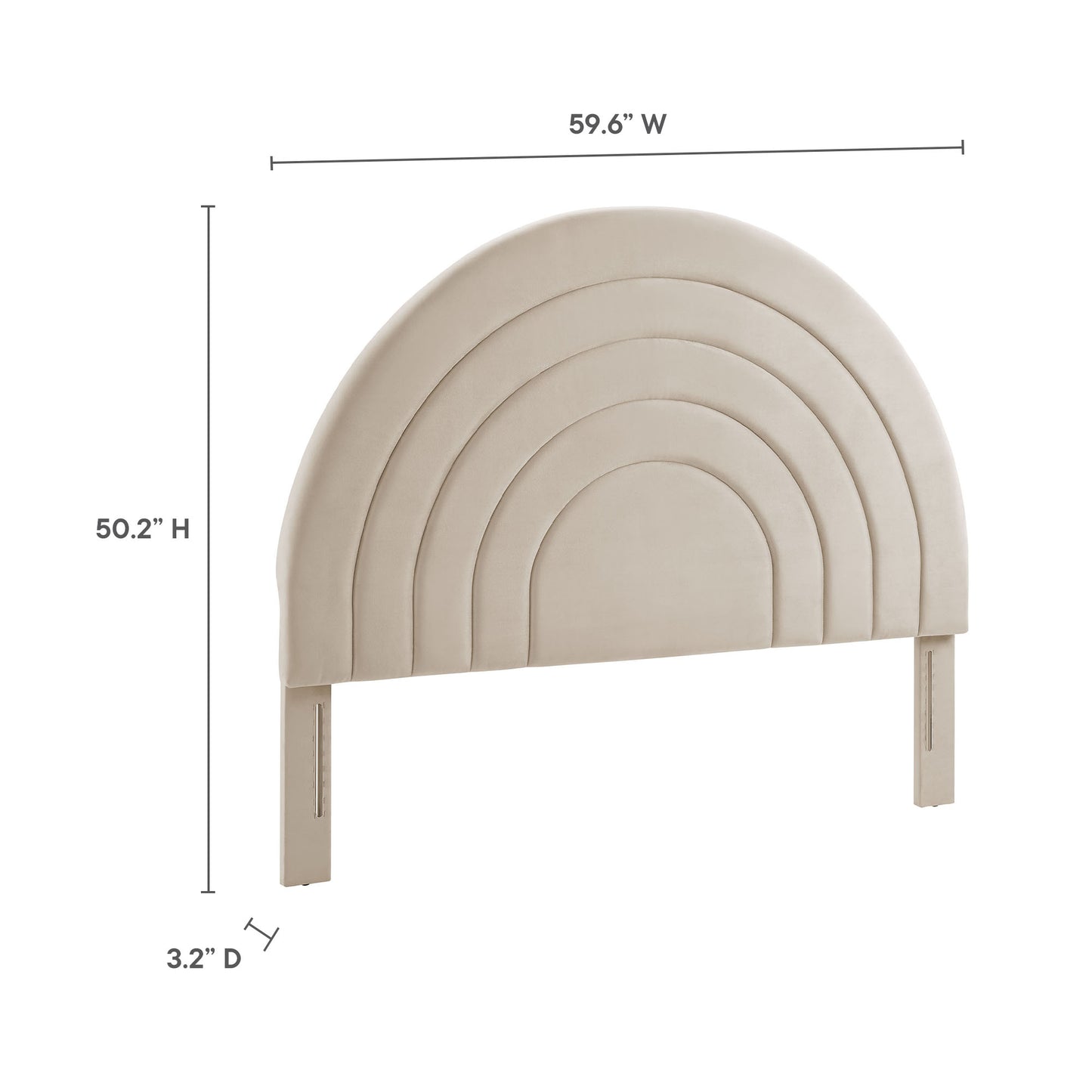 Solana Arched Performance Velvet Headboard by Modway - Full, King, Queen, Twin