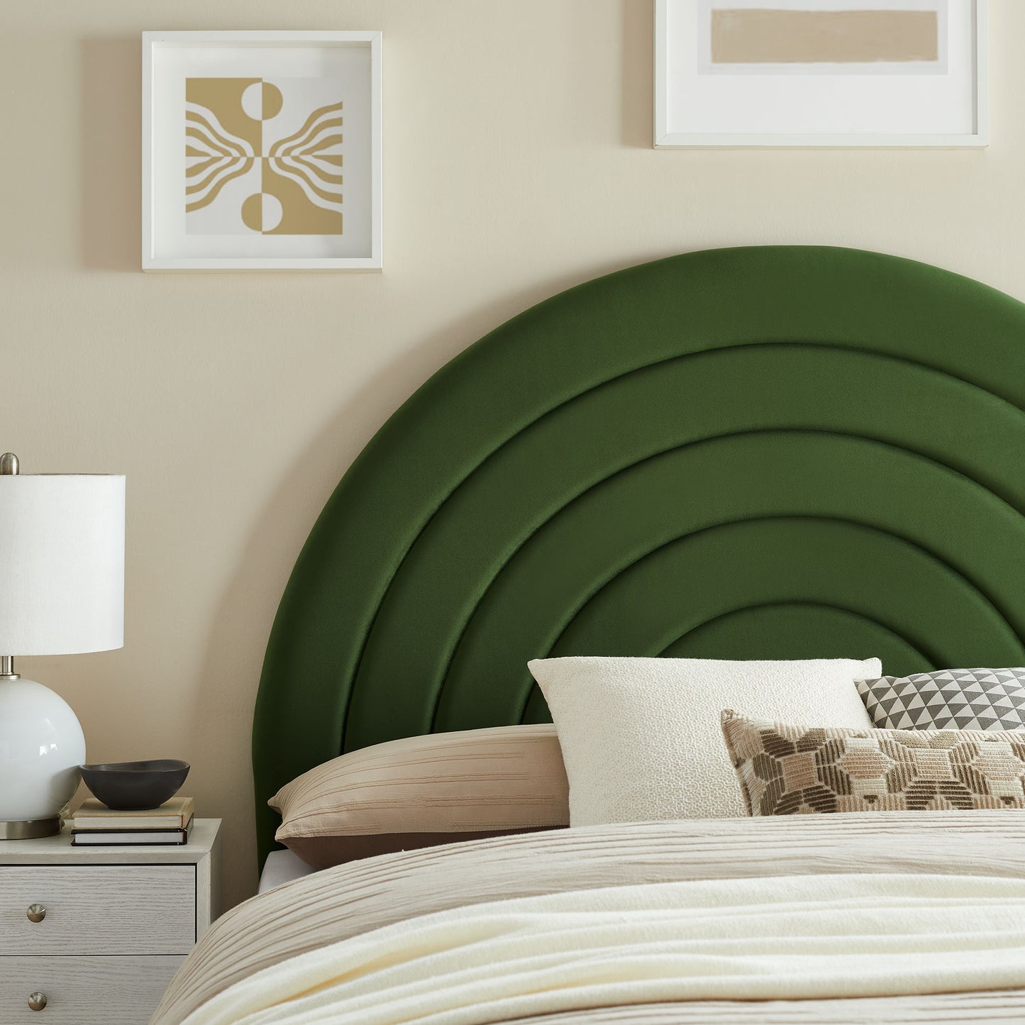 Solana Arched Performance Velvet Headboard by Modway - Full, King, Queen, Twin