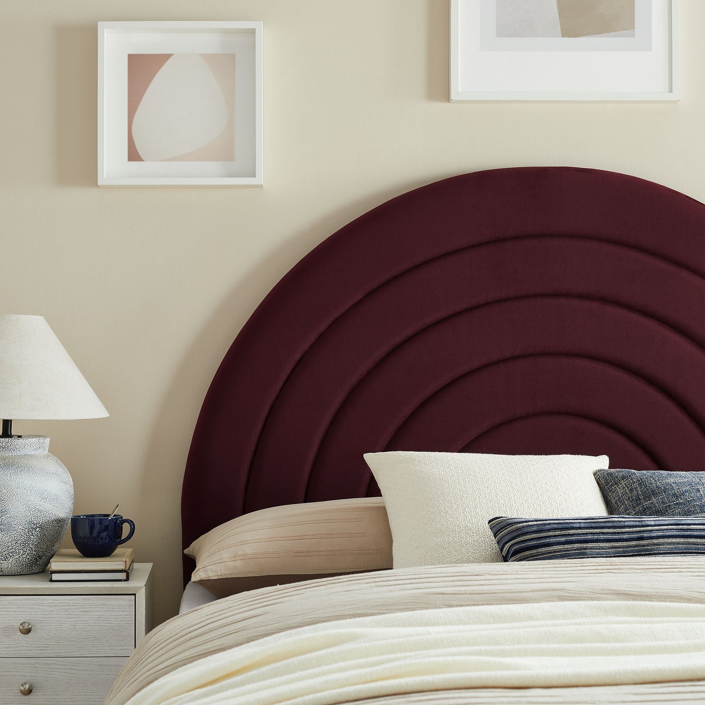 Solana Arched Performance Velvet Headboard by Modway - Full, King, Queen, Twin