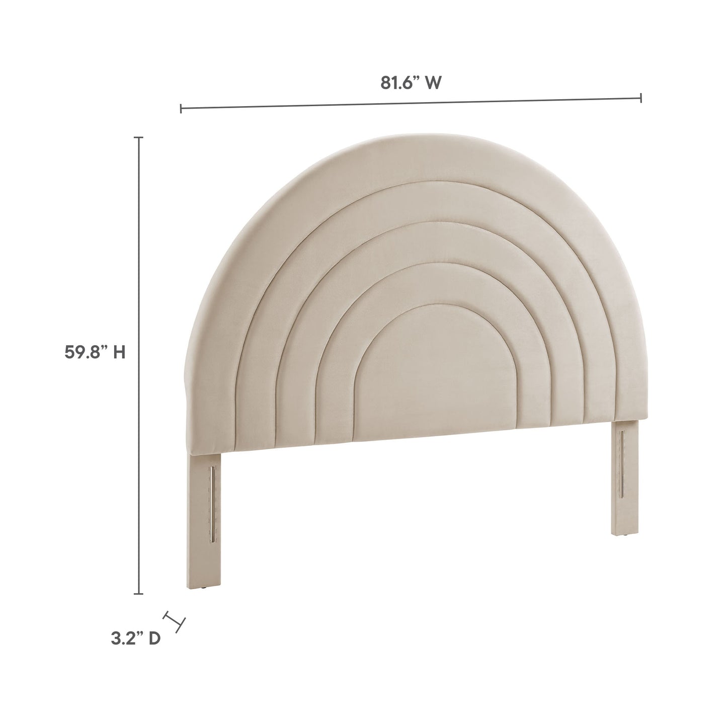 Solana Arched Performance Velvet Headboard by Modway - Full, King, Queen, Twin