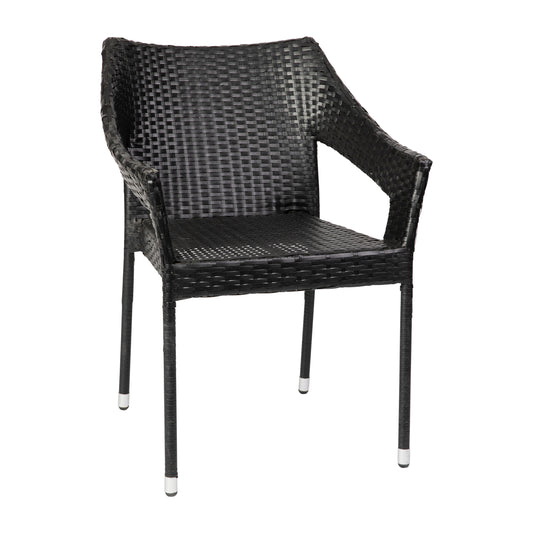 Modern Stackable Patio Dining Chair with Arms