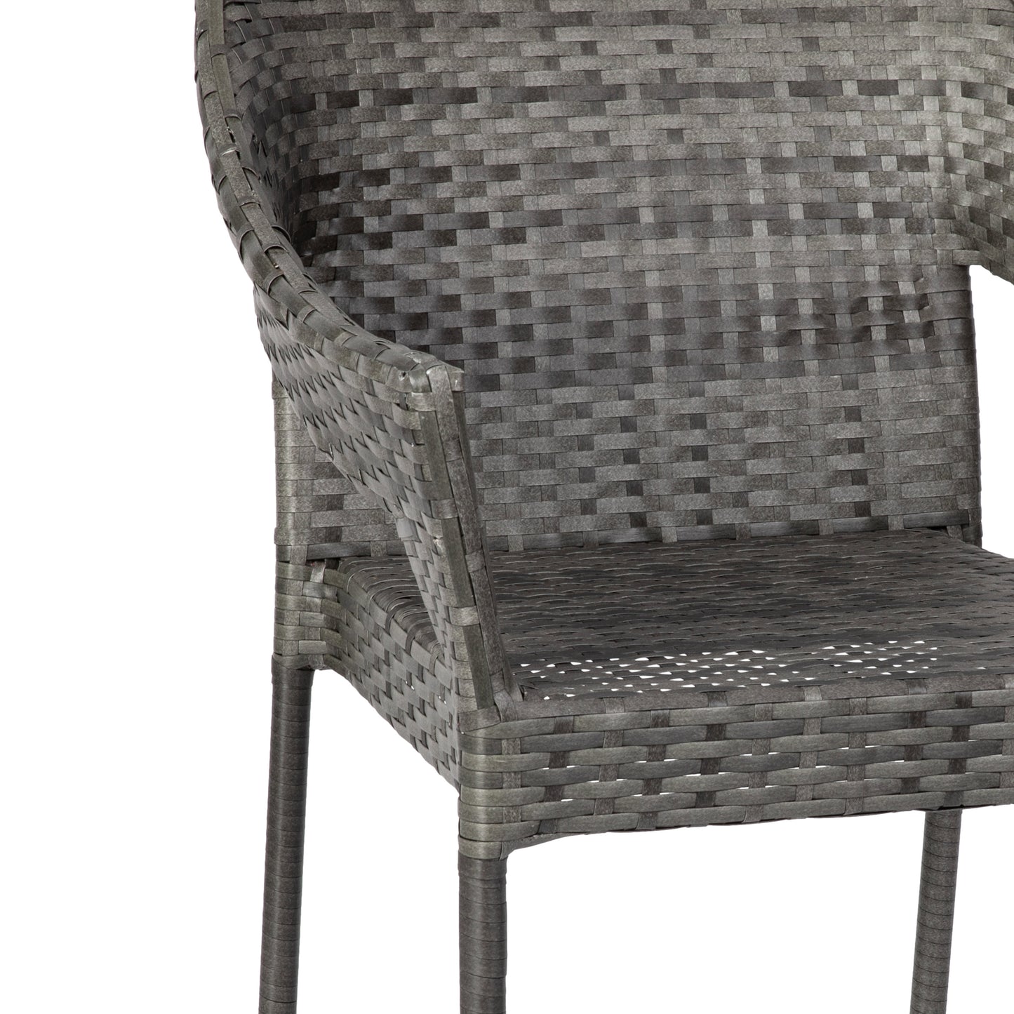 Modern Stackable Patio Dining Chair with Arms