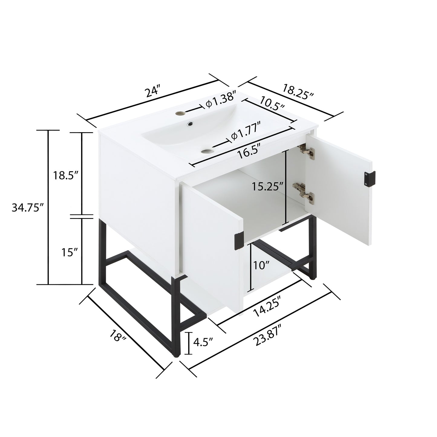 Manhattan Comfort Scarsdale 24" Bathroom Vanity Sink in White VS-2401-WH