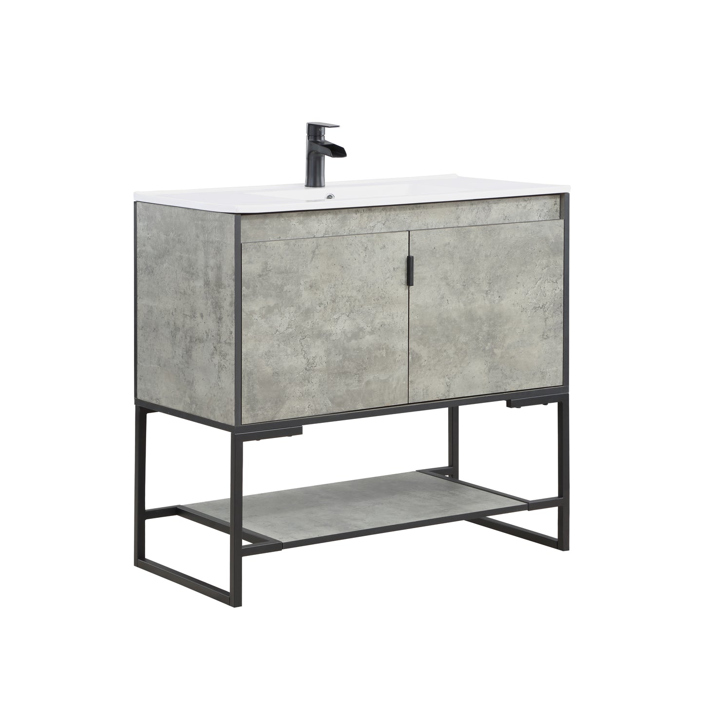 Manhattan Comfort Scarsdale 36" Bathroom Vanity Sink in Grey VS-3601-GY