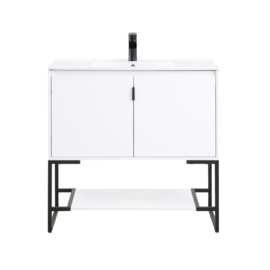 Manhattan Comfort Scarsdale 36" Bathroom Vanity Sink in White VS-3601-WH