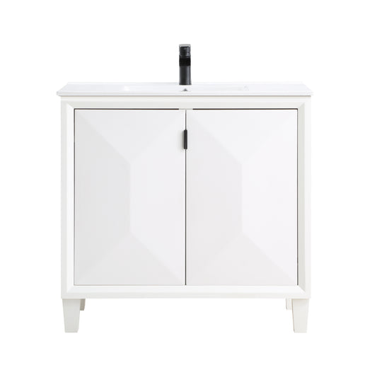 Manhattan Comfort Hyde 36" Bathroom Vanity Sink in White VS-3603-WH