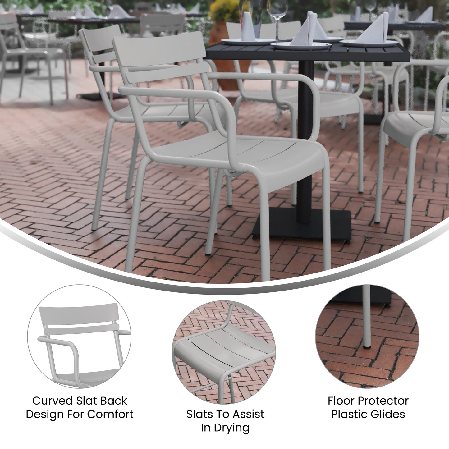 Modern Commercial Grade Indoor/Outdoor Steel Stack Chair