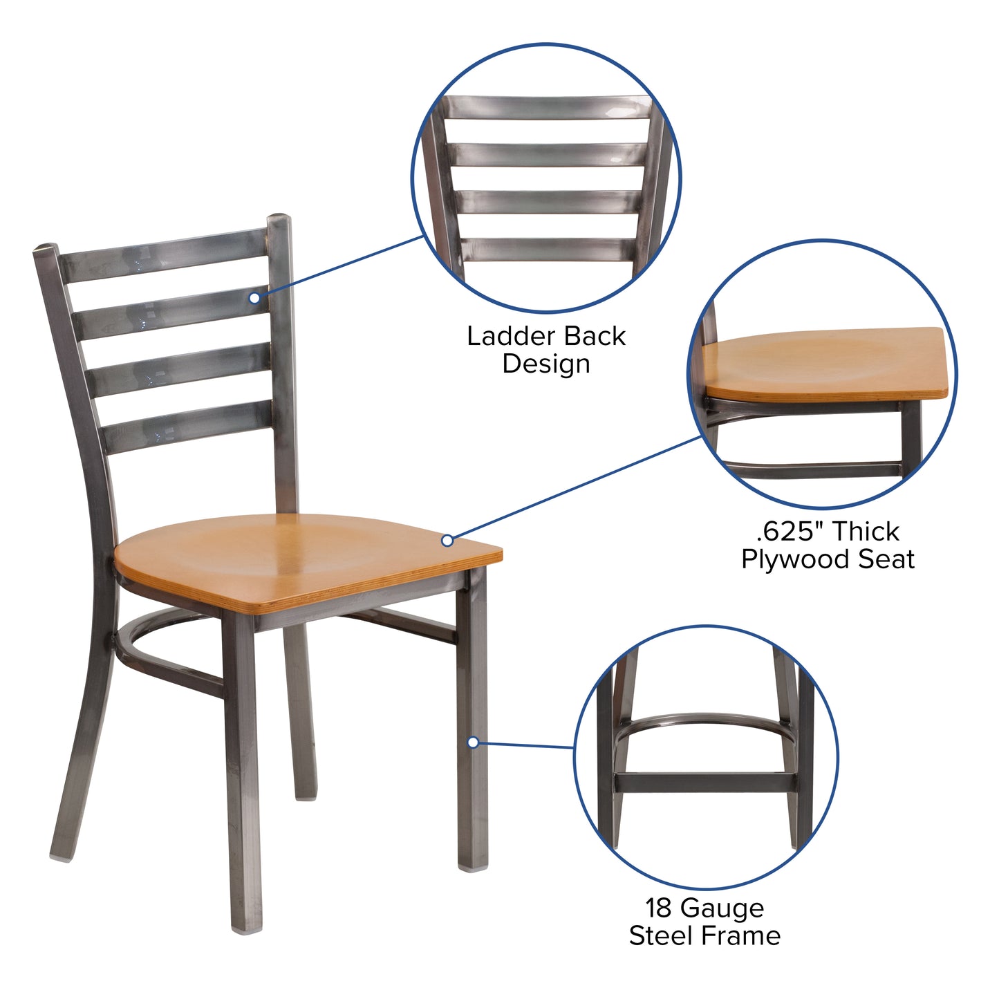 Metal Dining Chair for High Traffic Businesses