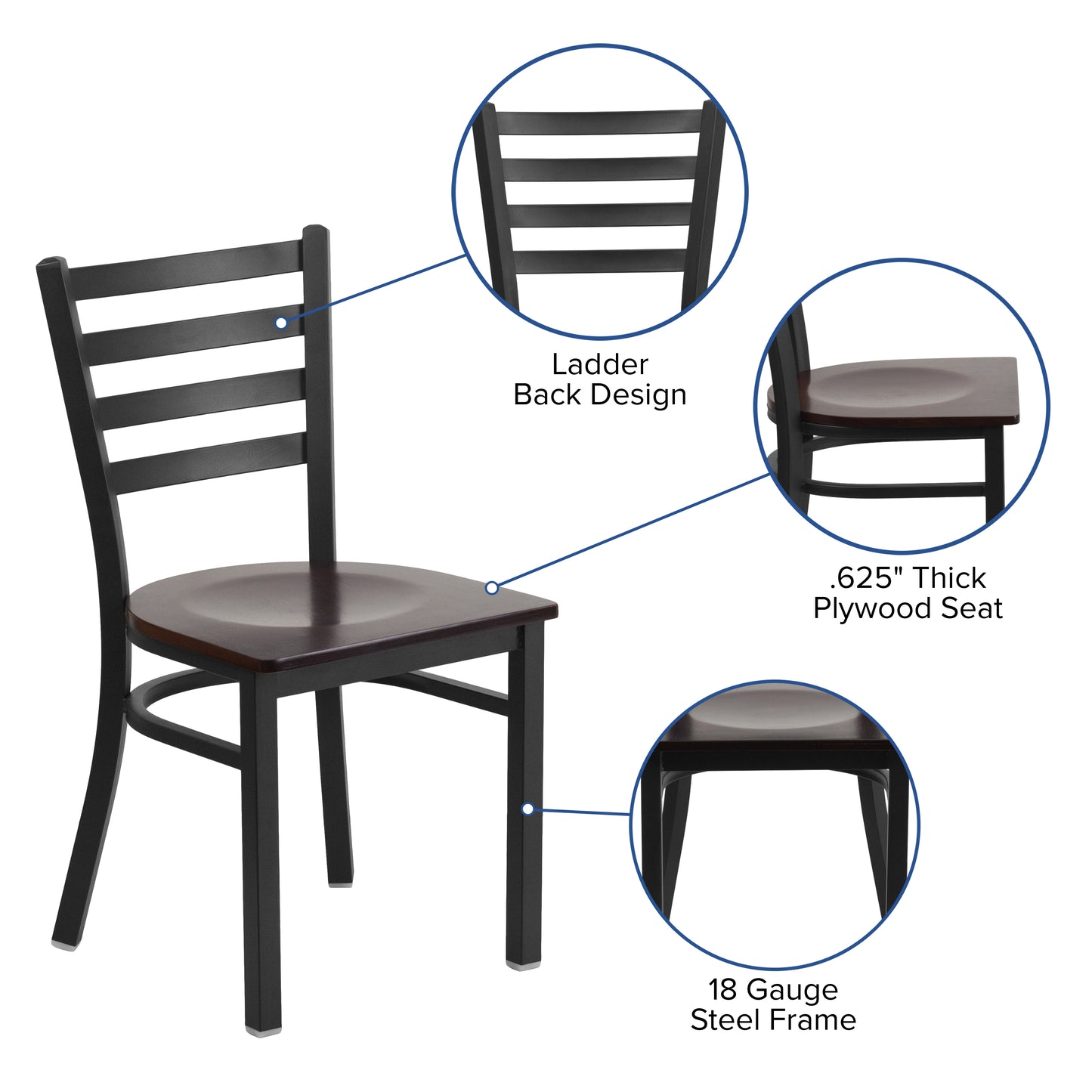 Metal Dining Chair for High Traffic Businesses