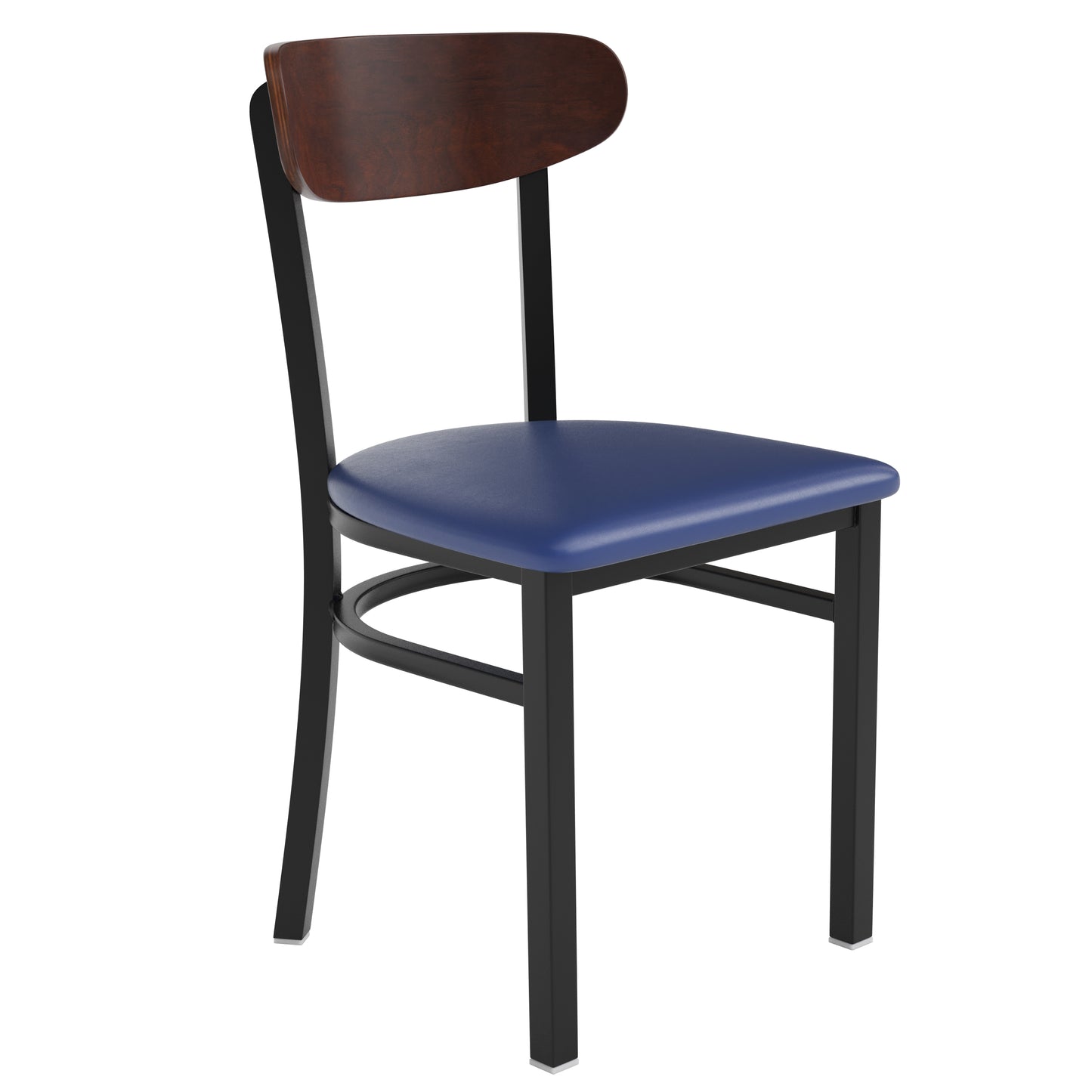 Commercial Dining Chair with Vinyl Upholstered Seat and Wood Boomerang Back