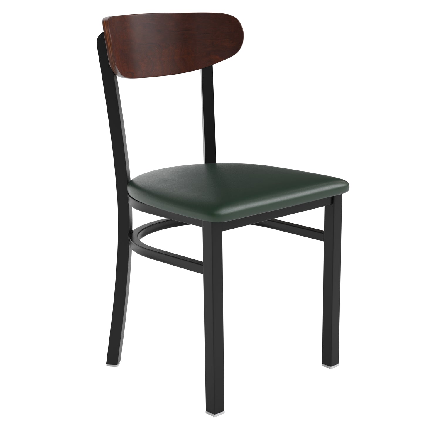 Commercial Dining Chair with Vinyl Upholstered Seat and Wood Boomerang Back