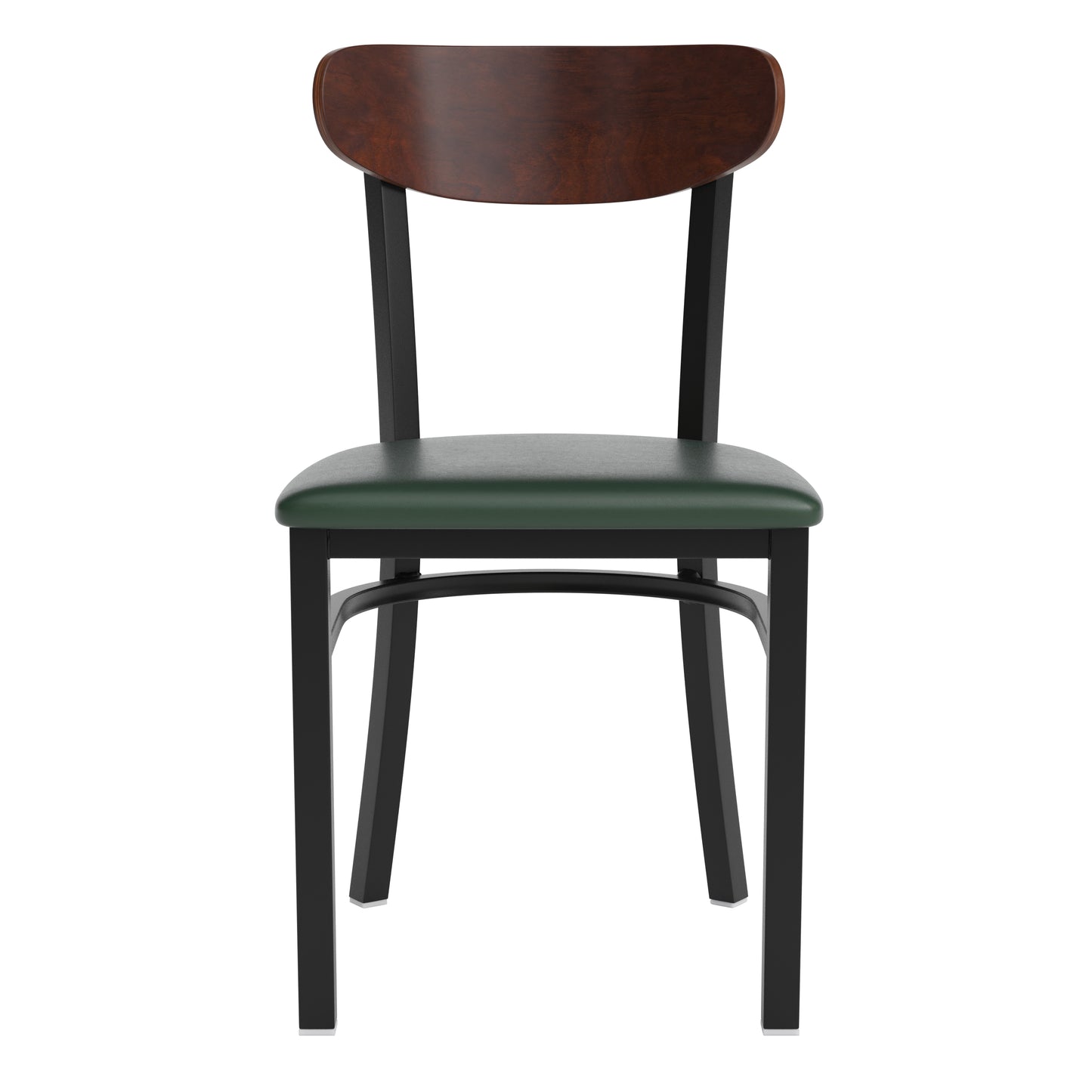 Commercial Dining Chair with Vinyl Upholstered Seat and Wood Boomerang Back