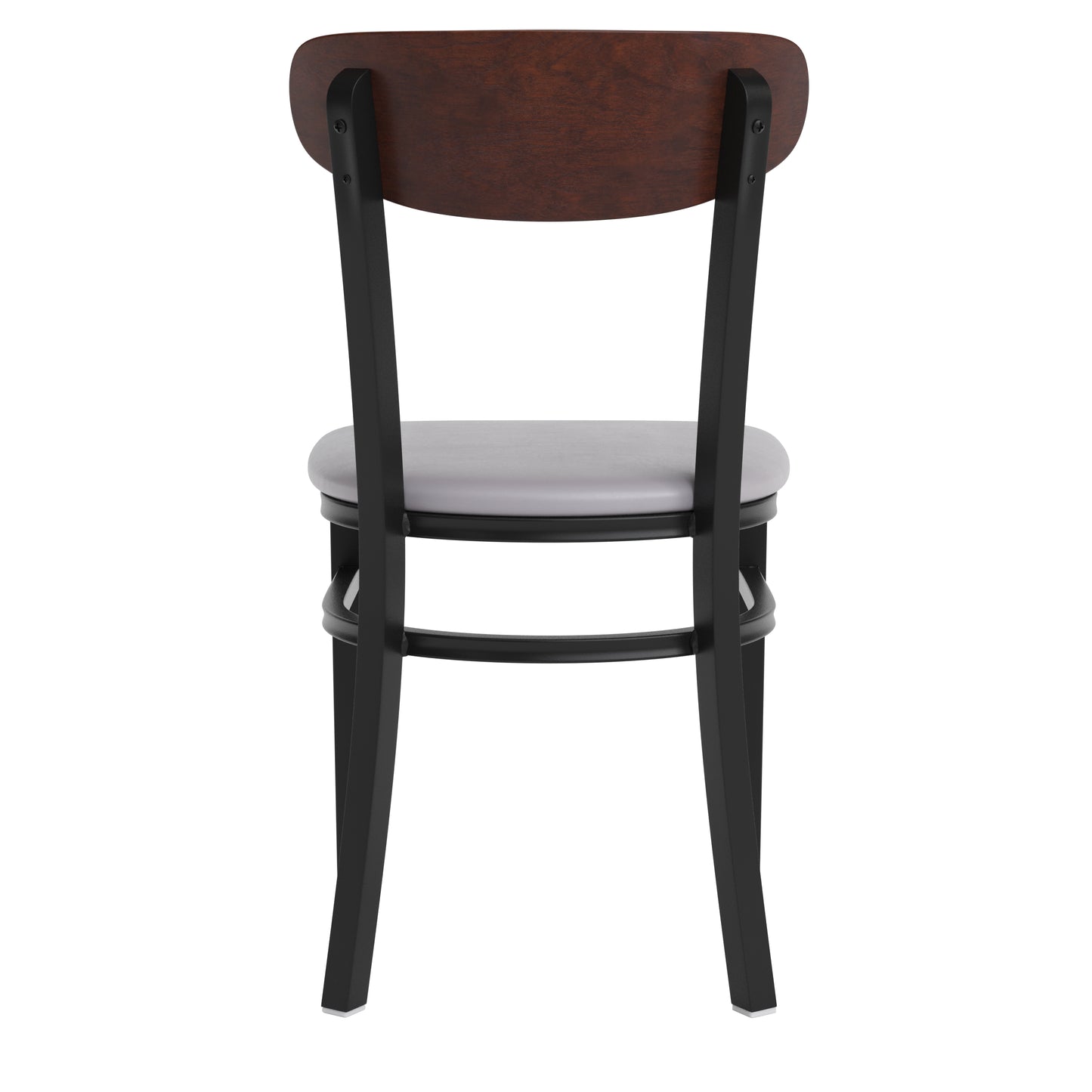 Commercial Dining Chair with Vinyl Upholstered Seat and Wood Boomerang Back