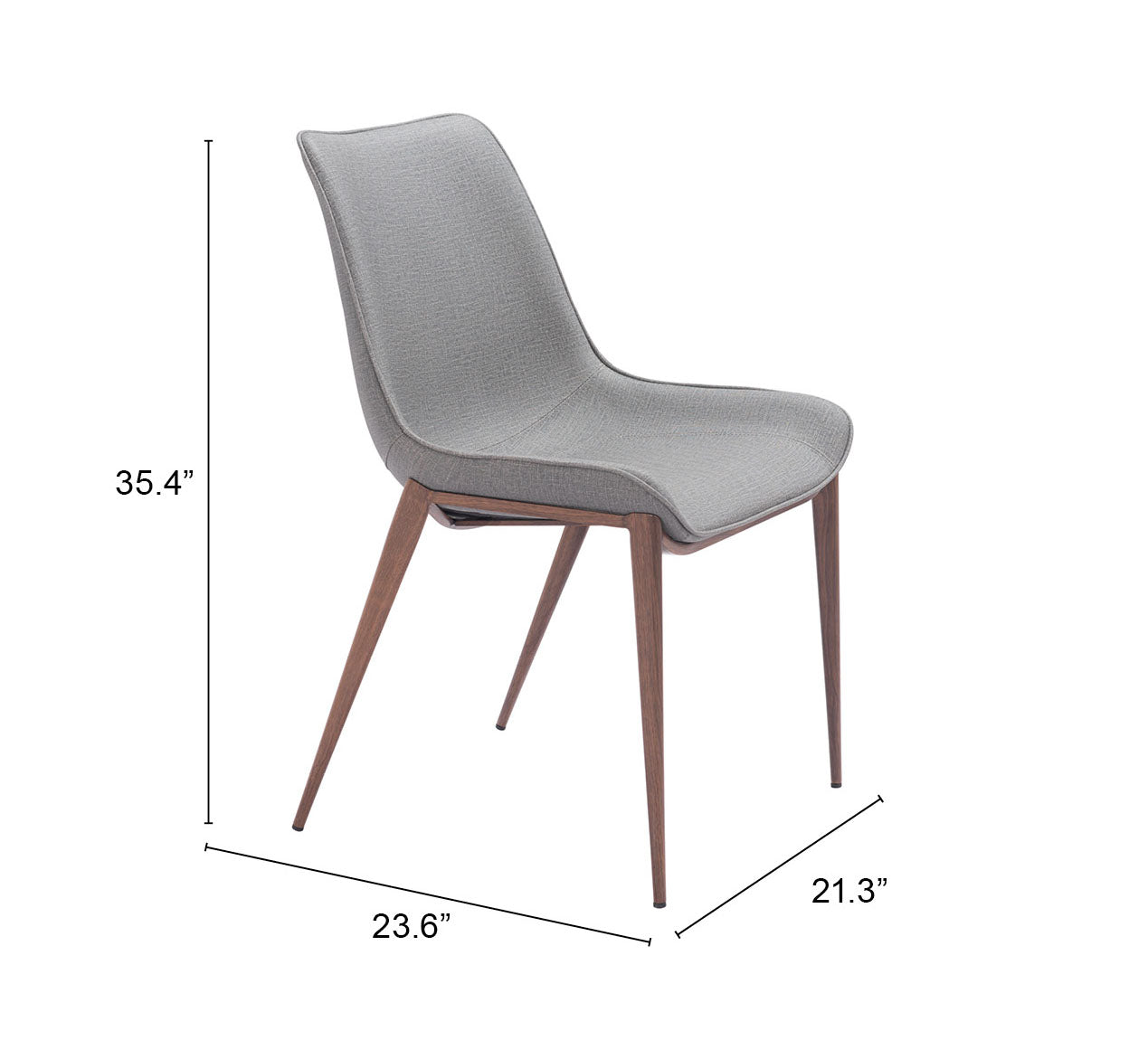 Magnus Dining Chair Slate Gray & Walnut