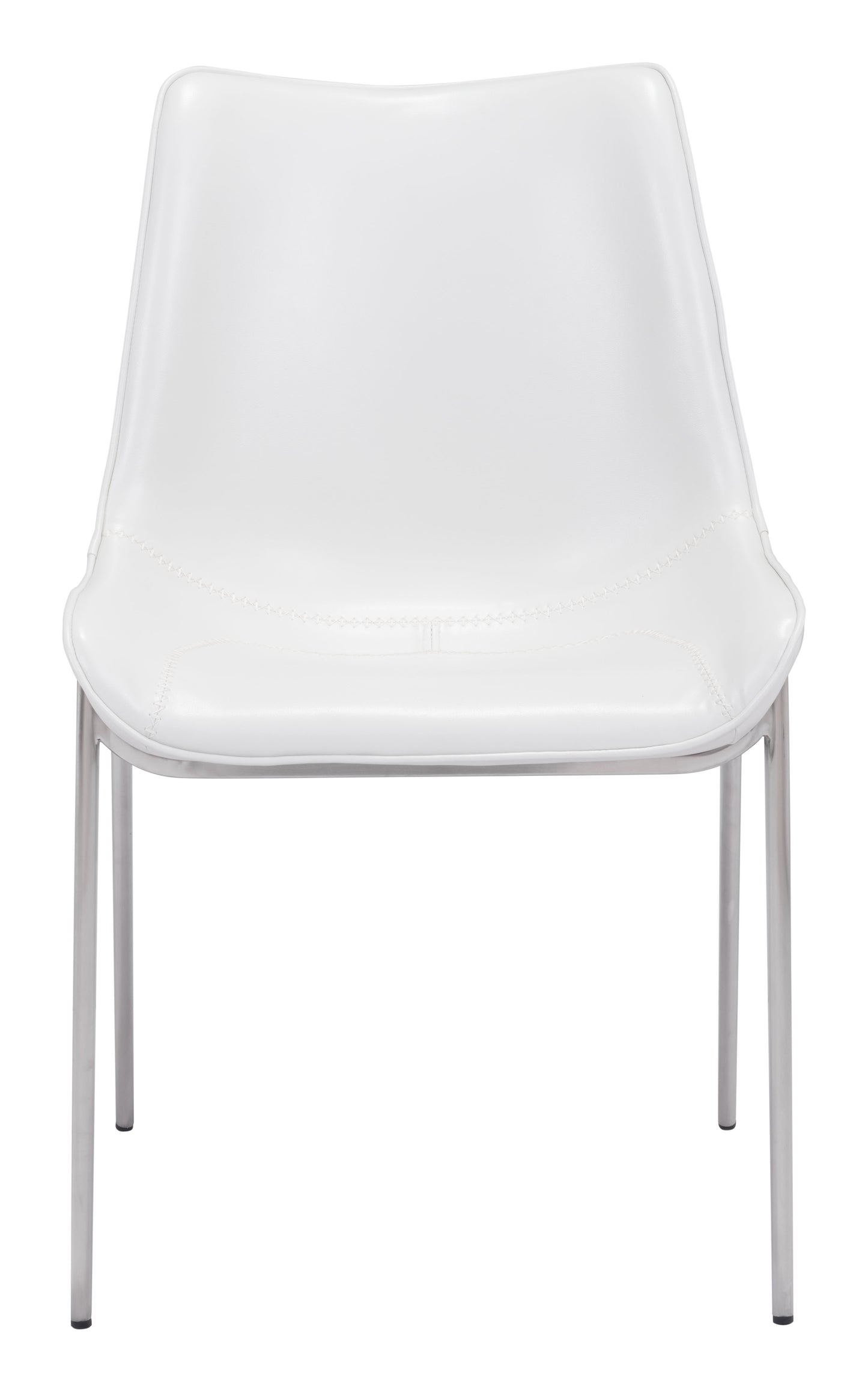 Magnus Dining Chair (Set of 2) White & Silver