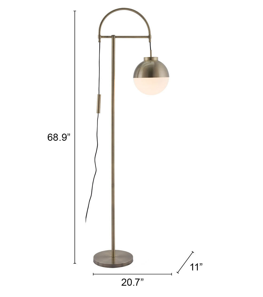 Waterloo Floor Lamp White & Bronze