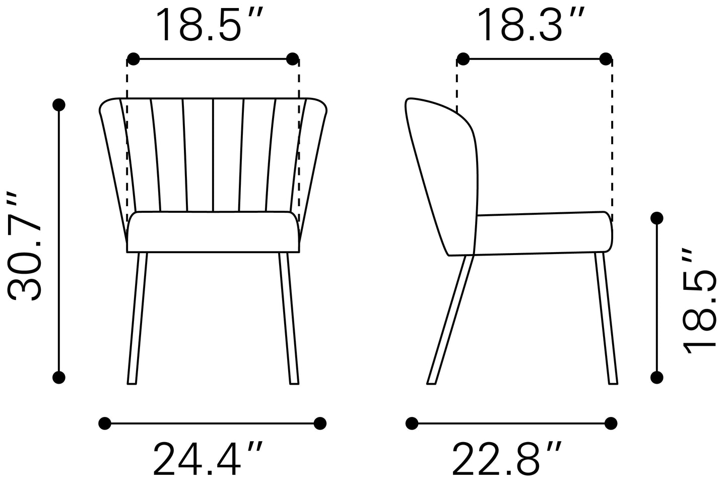 Aimee Dining Chair (Set of 2) Gray