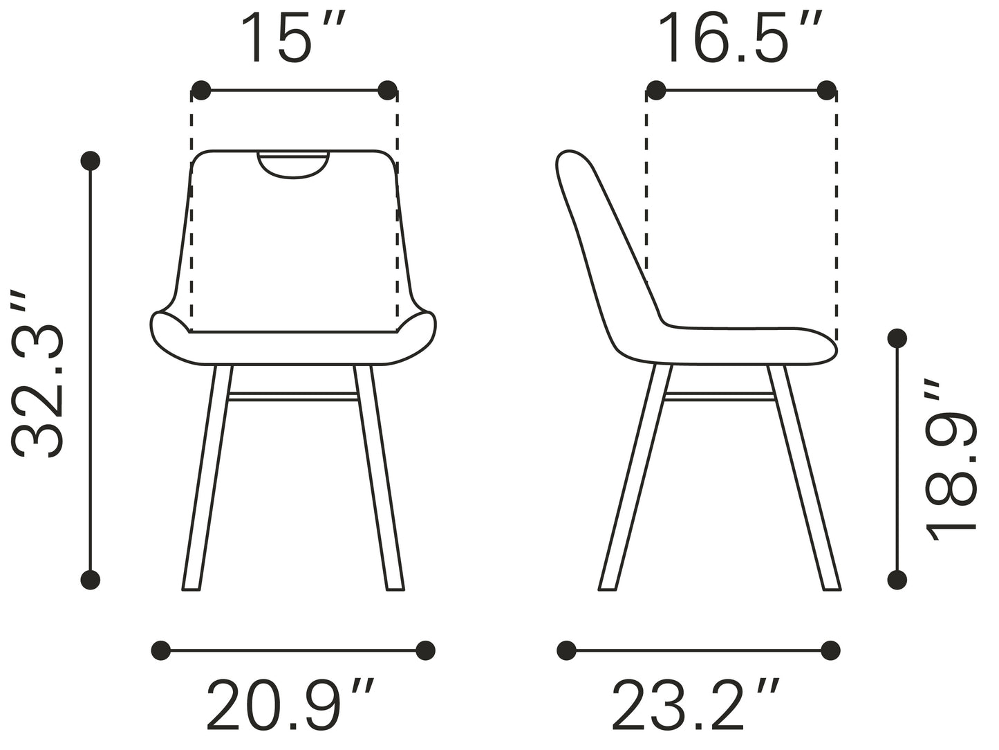 Tyler Dining Chair (Set of 2) Vintage Gray