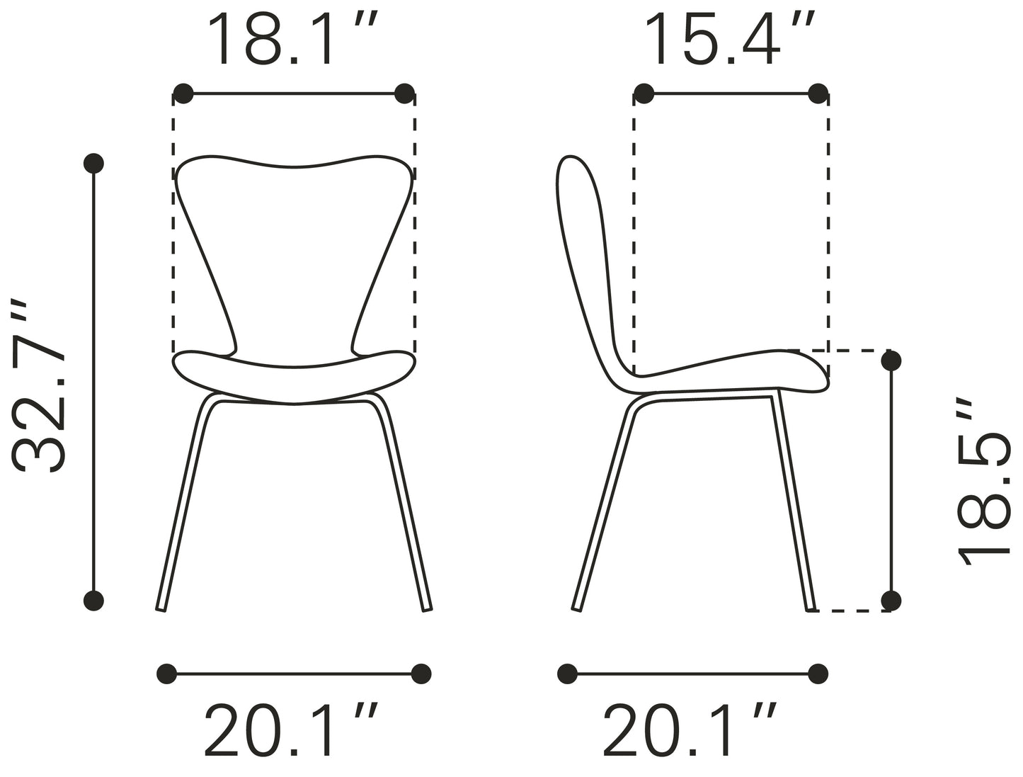 Torlo Dining Chair (Set of 2) White