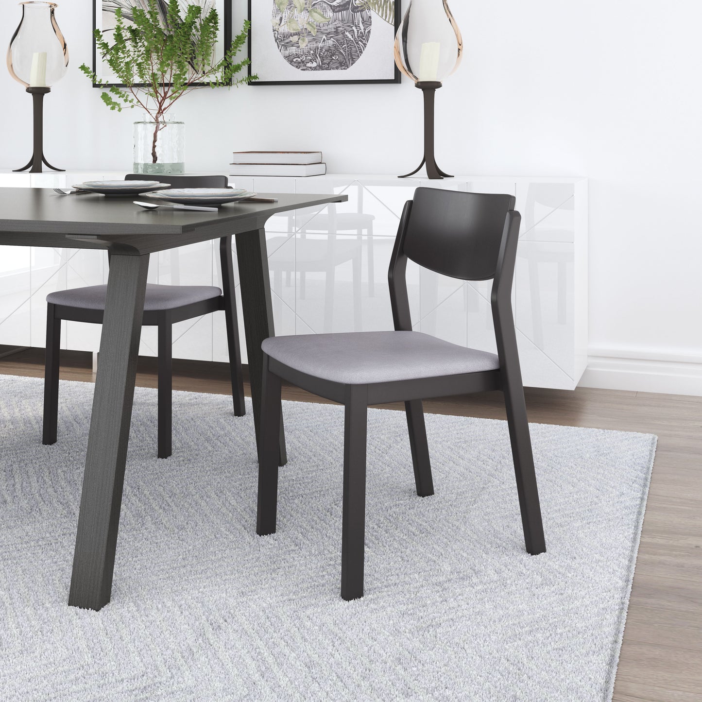 Desdamona Dining Chair (Set of 2) Gray & Black