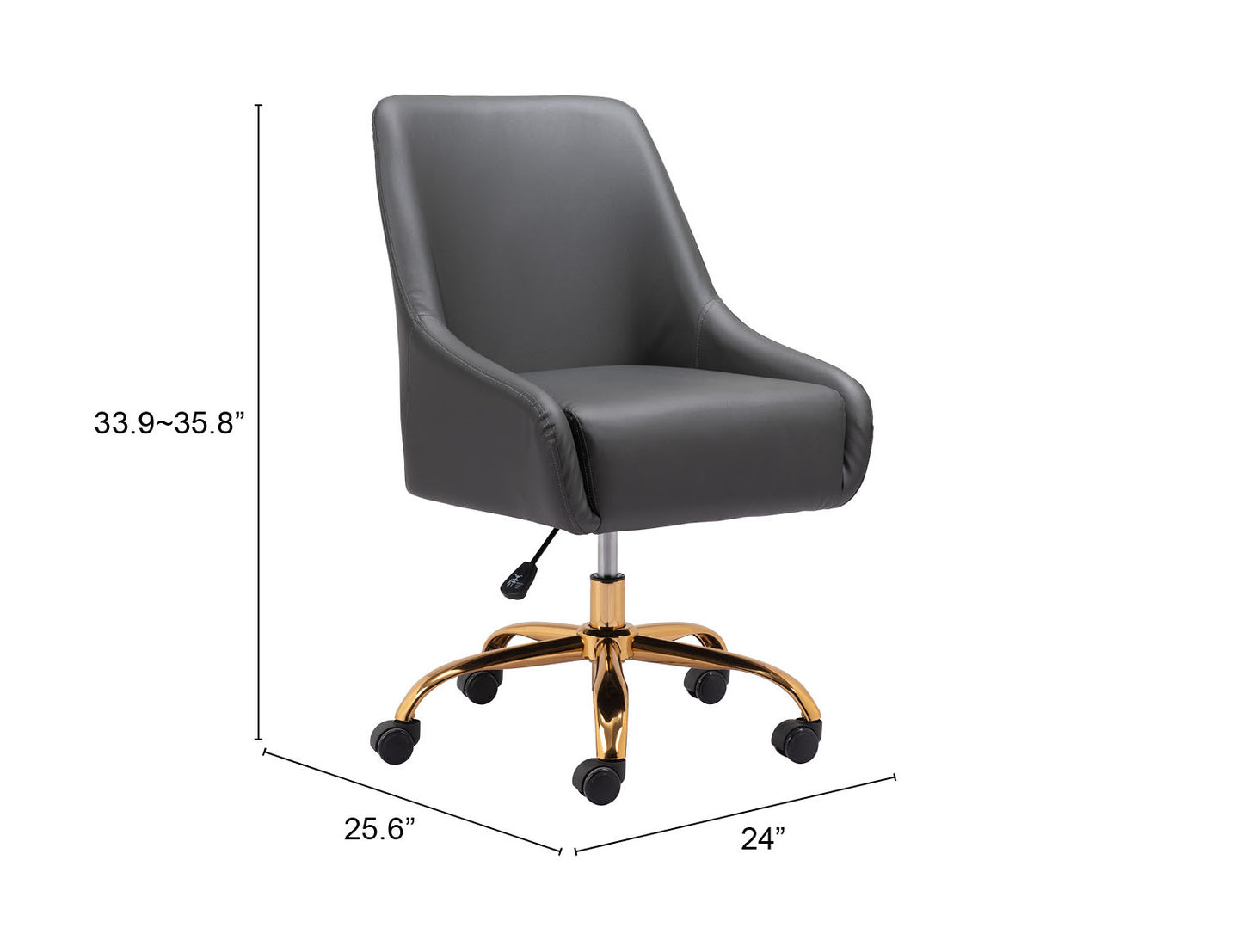 Madelaine Office Chair Gray & Gold