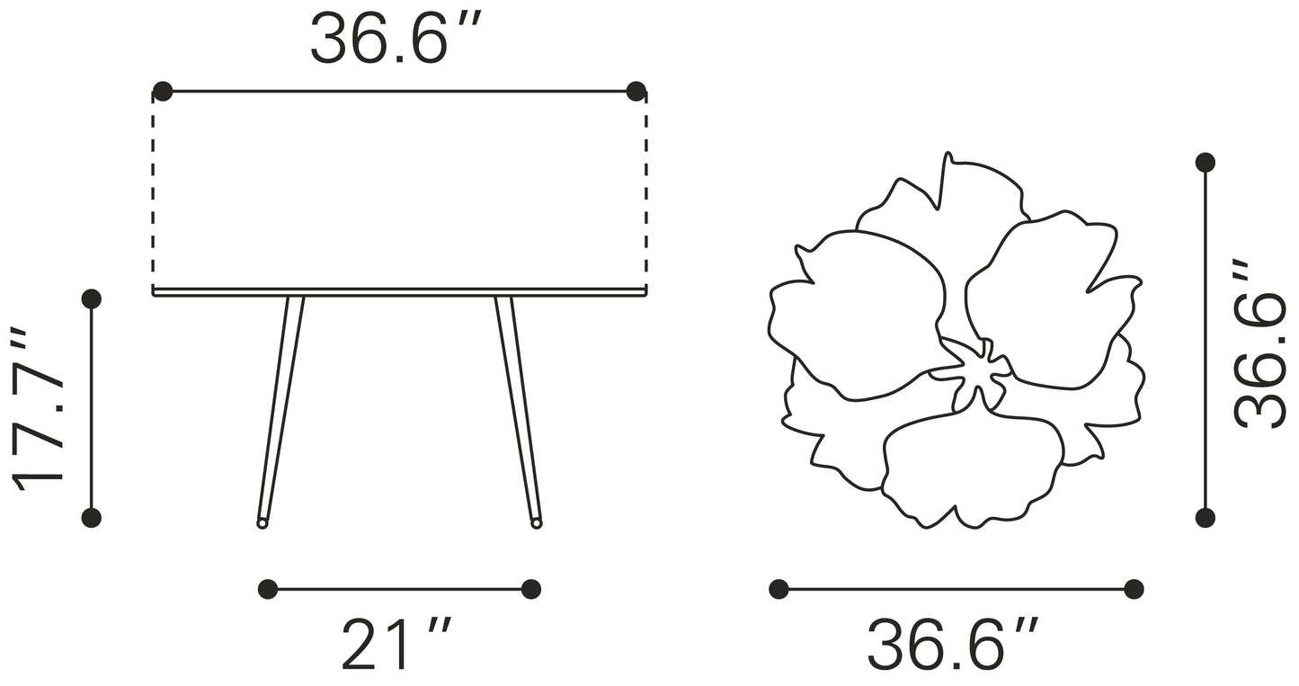 Gingko Coffee Table Antique Brass