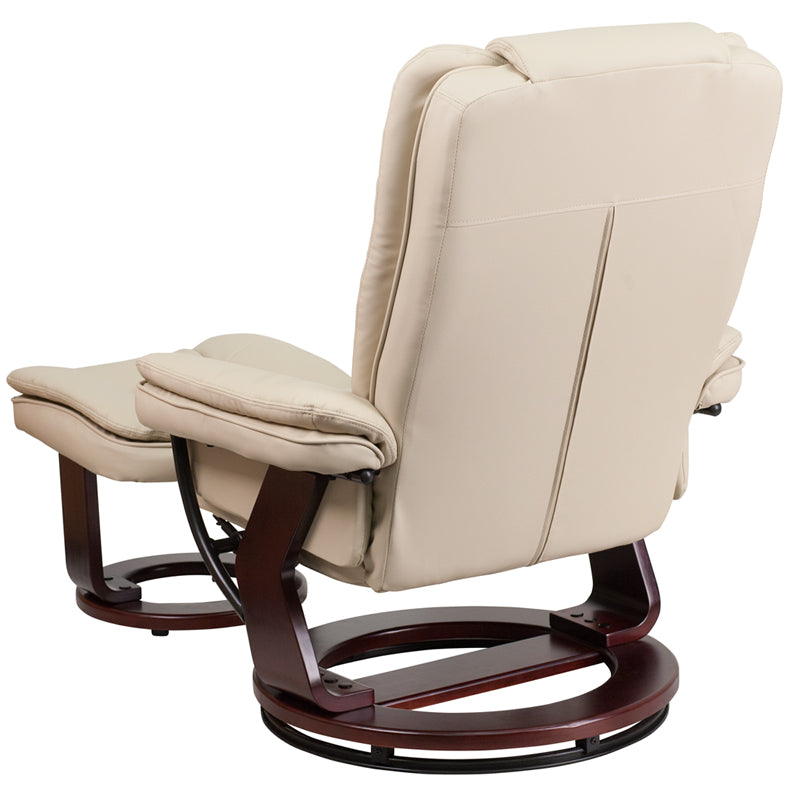 Brown Leather Recliner & Ottoman BT-7818