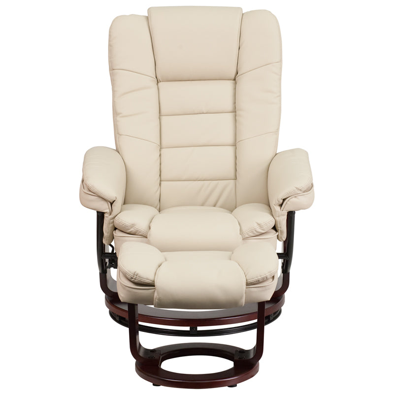 Brown Leather Recliner & Ottoman BT-7818