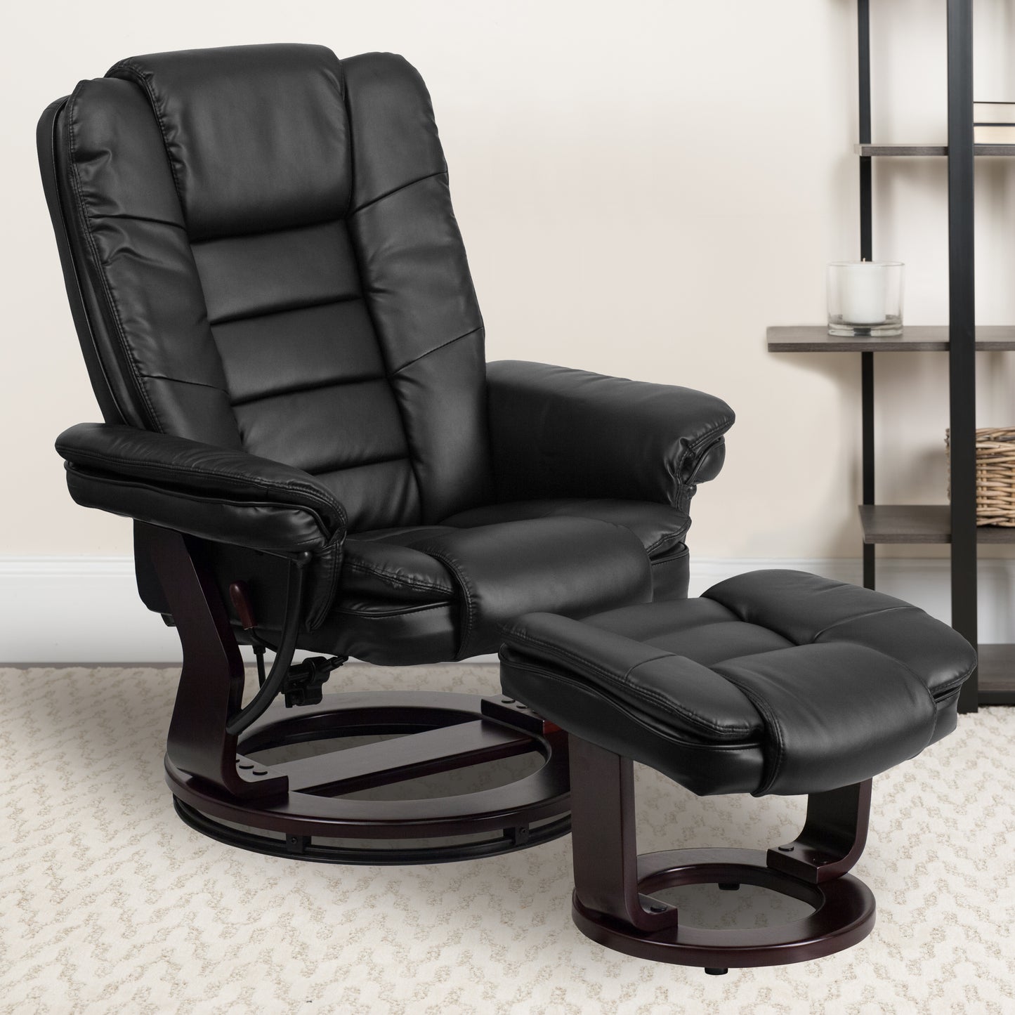 Brown Leather Recliner & Ottoman BT-7818