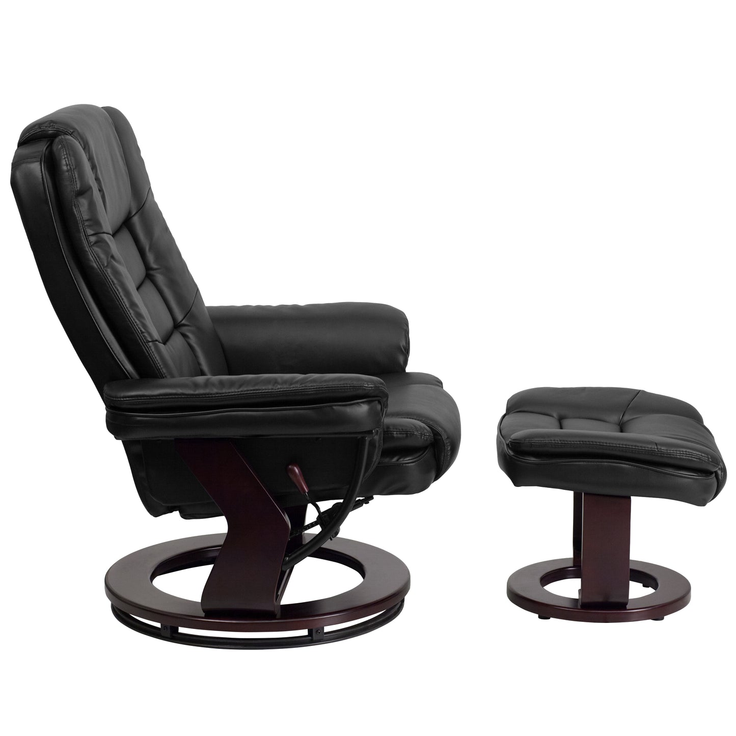 Brown Leather Recliner & Ottoman BT-7818