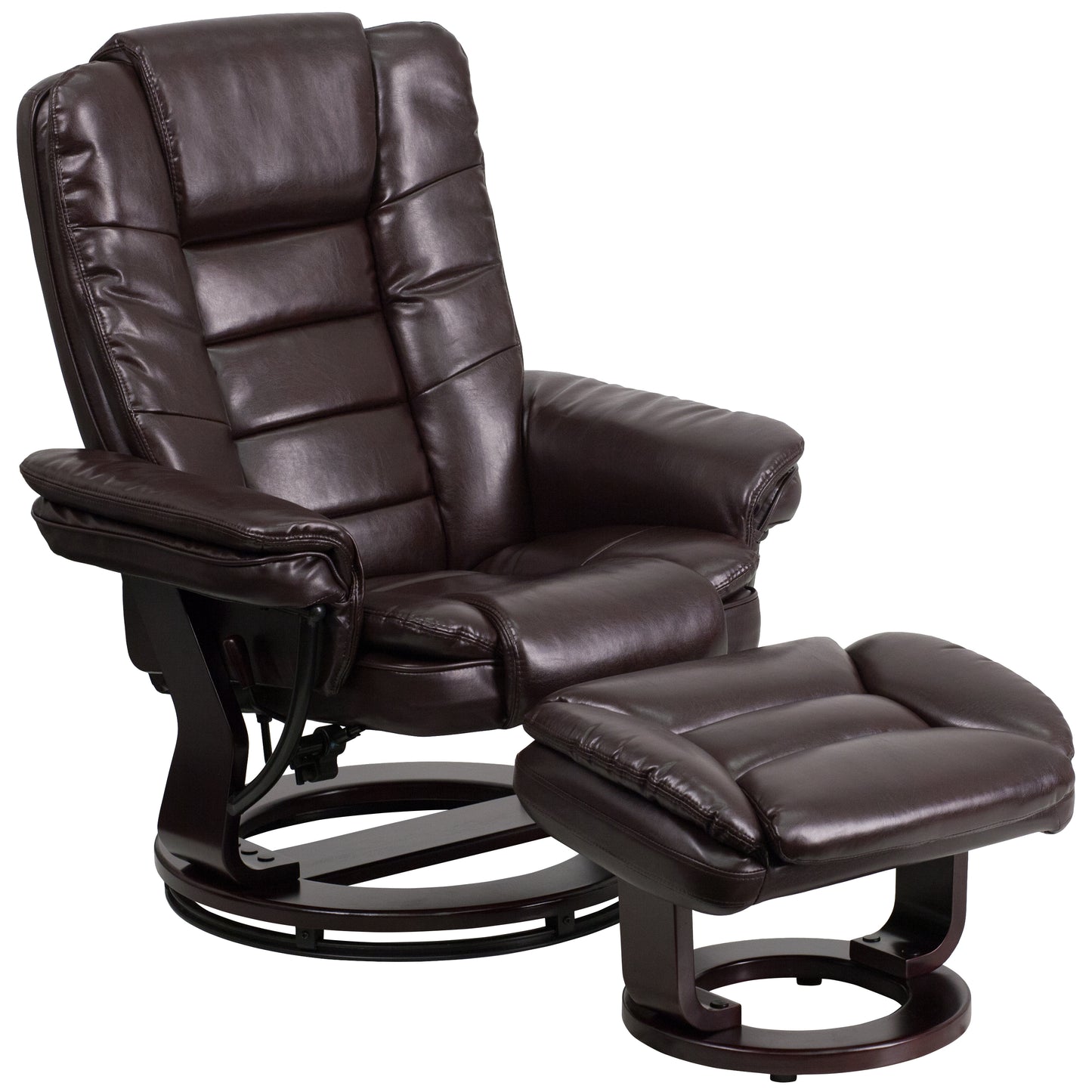 Brown Leather Recliner & Ottoman BT-7818