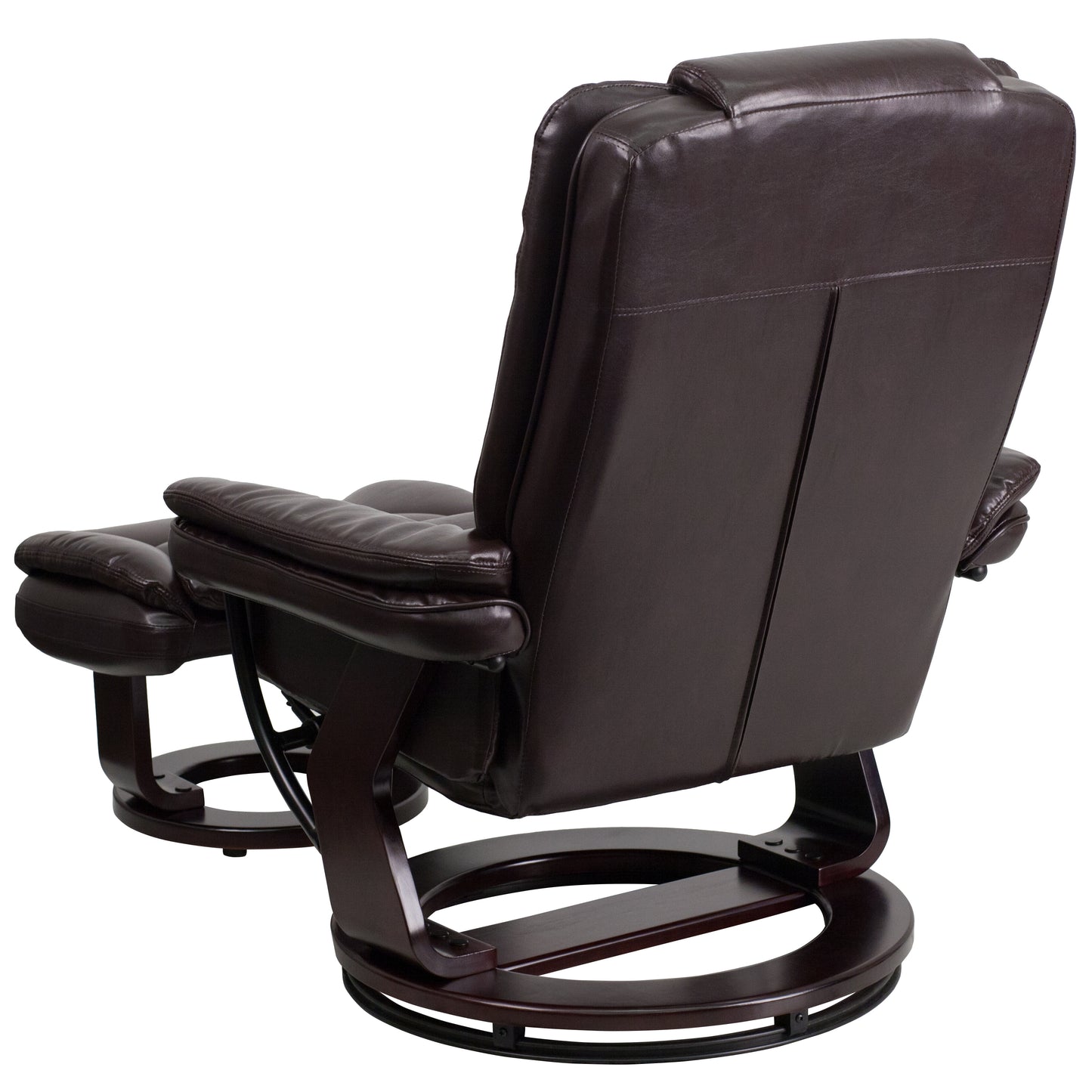 Brown Leather Recliner & Ottoman BT-7818