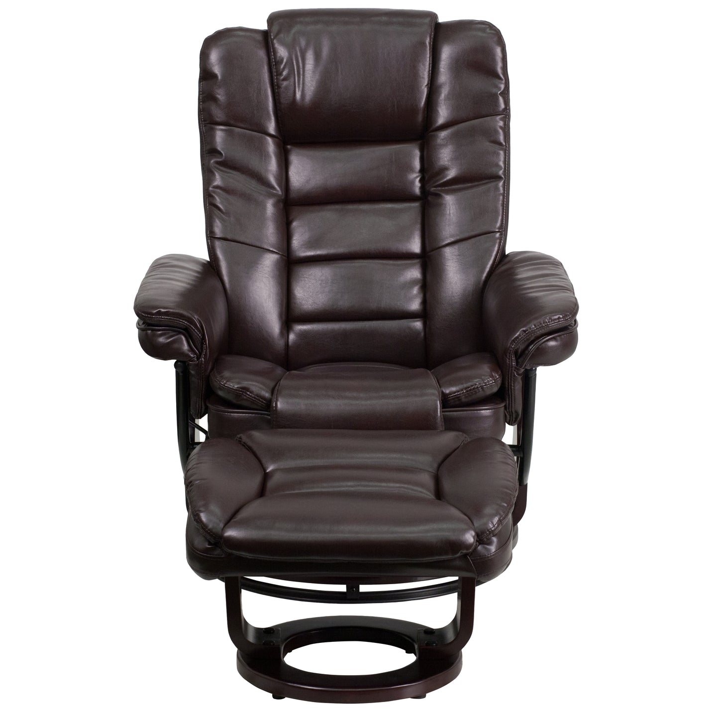 Brown Leather Recliner & Ottoman BT-7818