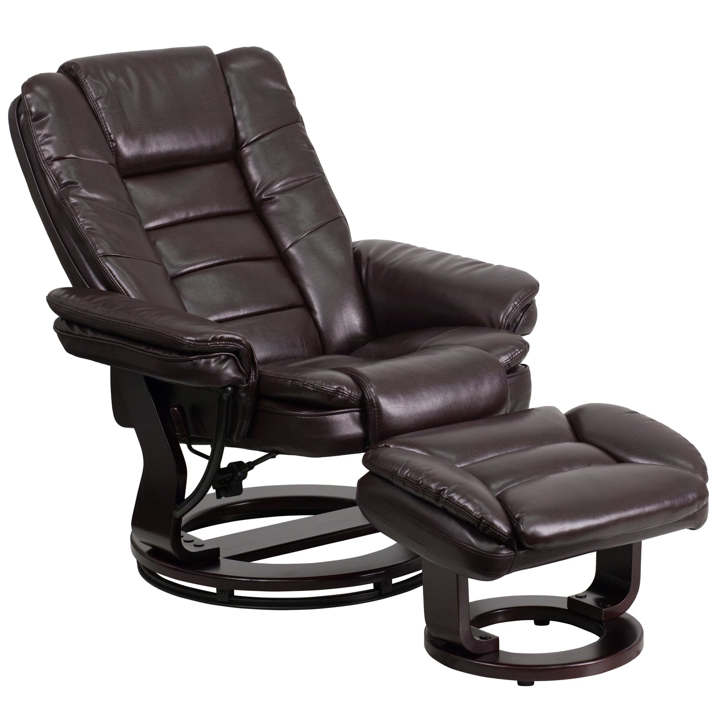 Brown Leather Recliner & Ottoman BT-7818