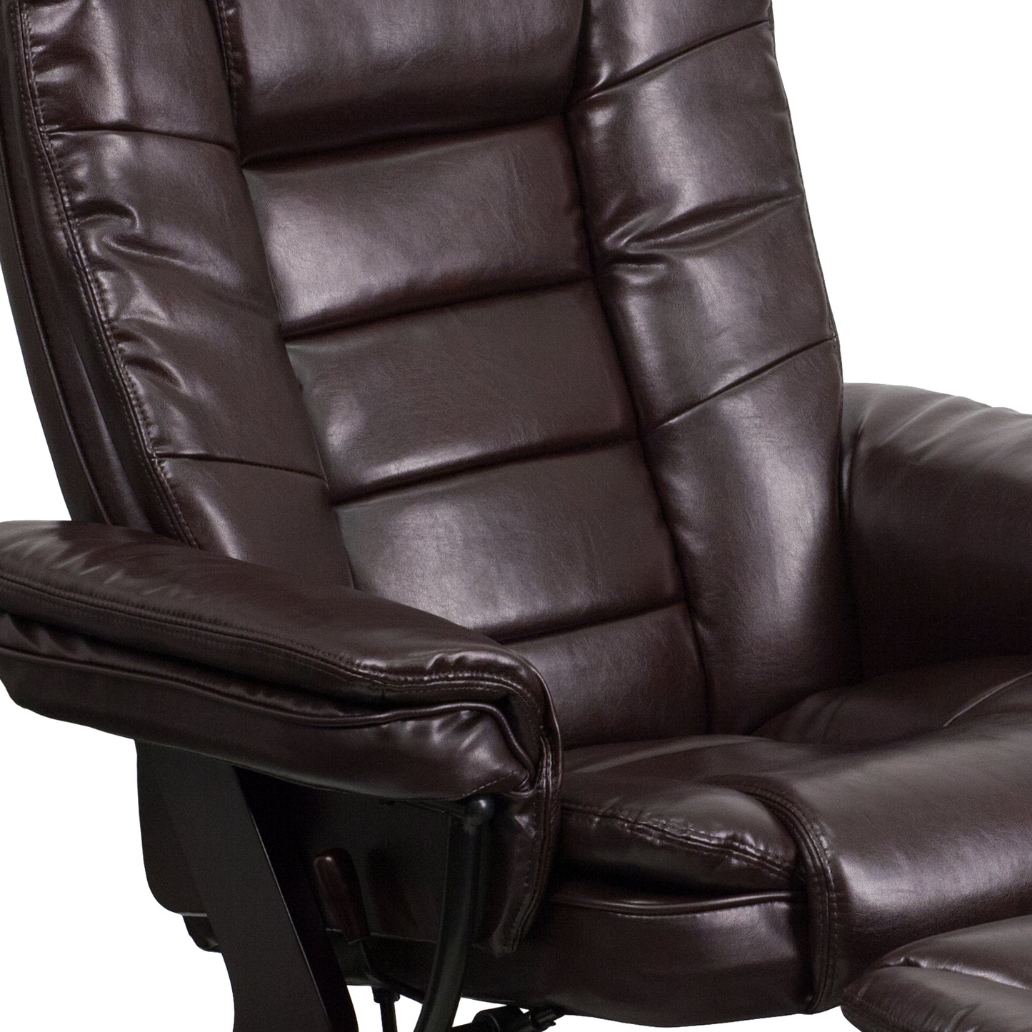 Brown Leather Recliner & Ottoman BT-7818