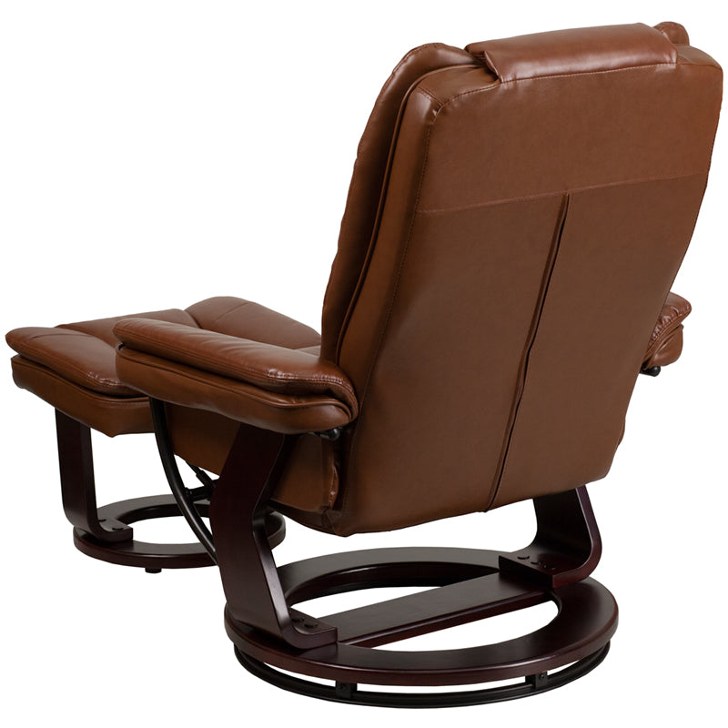 Brown Leather Recliner & Ottoman BT-7818